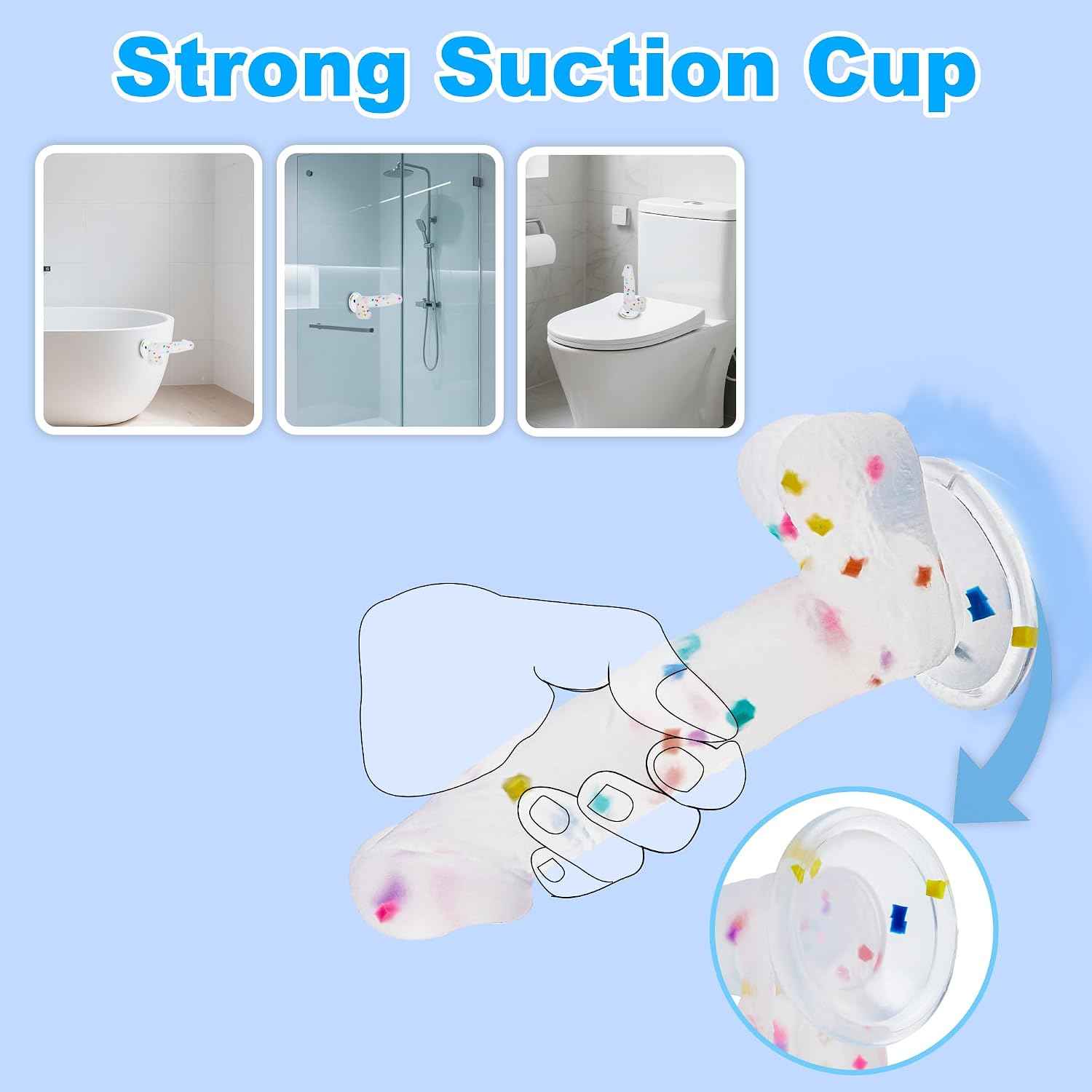 Seiecft Confetti Silicone Dildo Flexible Curved Shaft Suction Cup