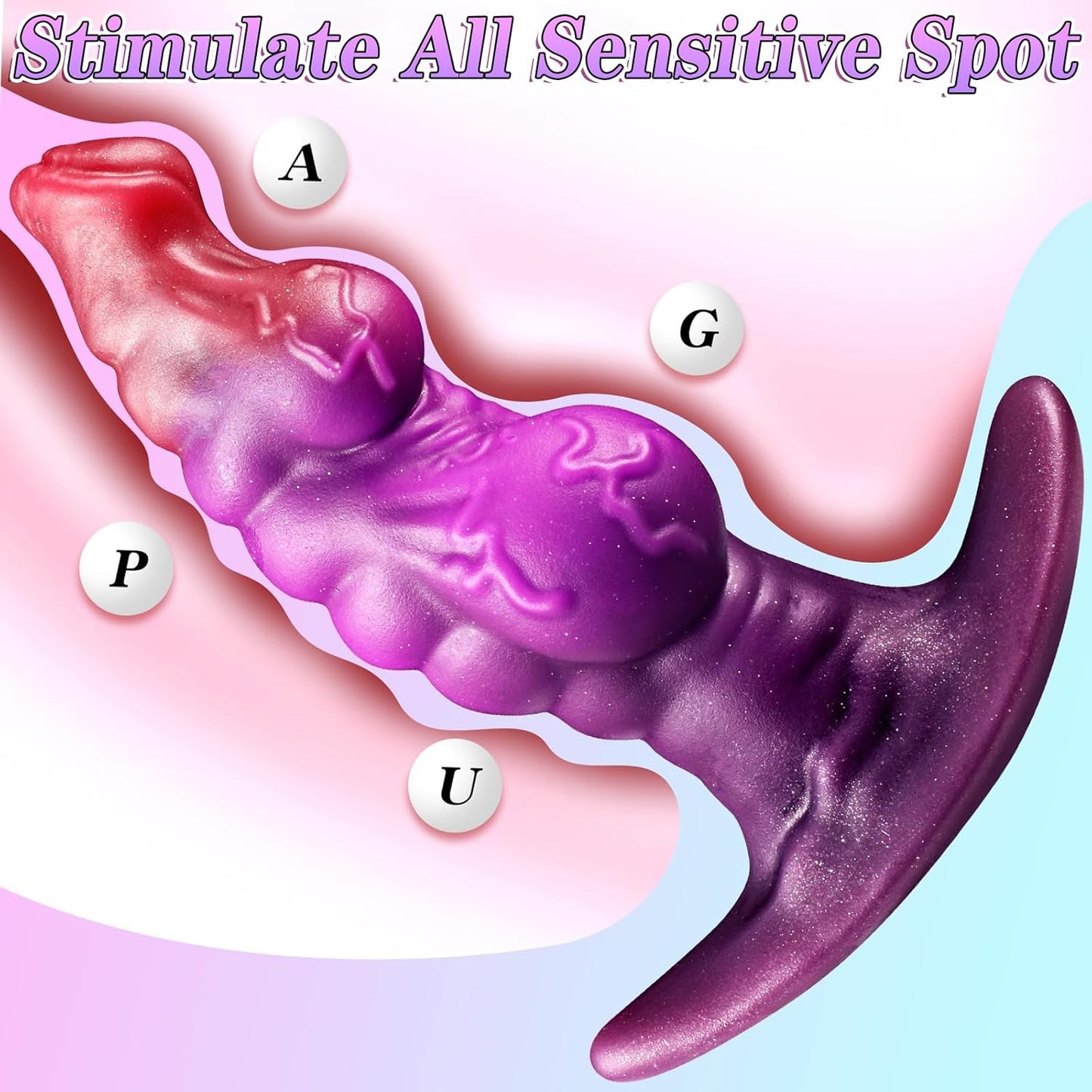 Anal Plug Knot Dildo with 2 Knots Wearable Butt Plug Silicone Anal Beads Dilator Trainer Fantasy Prostate Massager G-spot Sex Toy for Couples Men Women Masturbation (S)