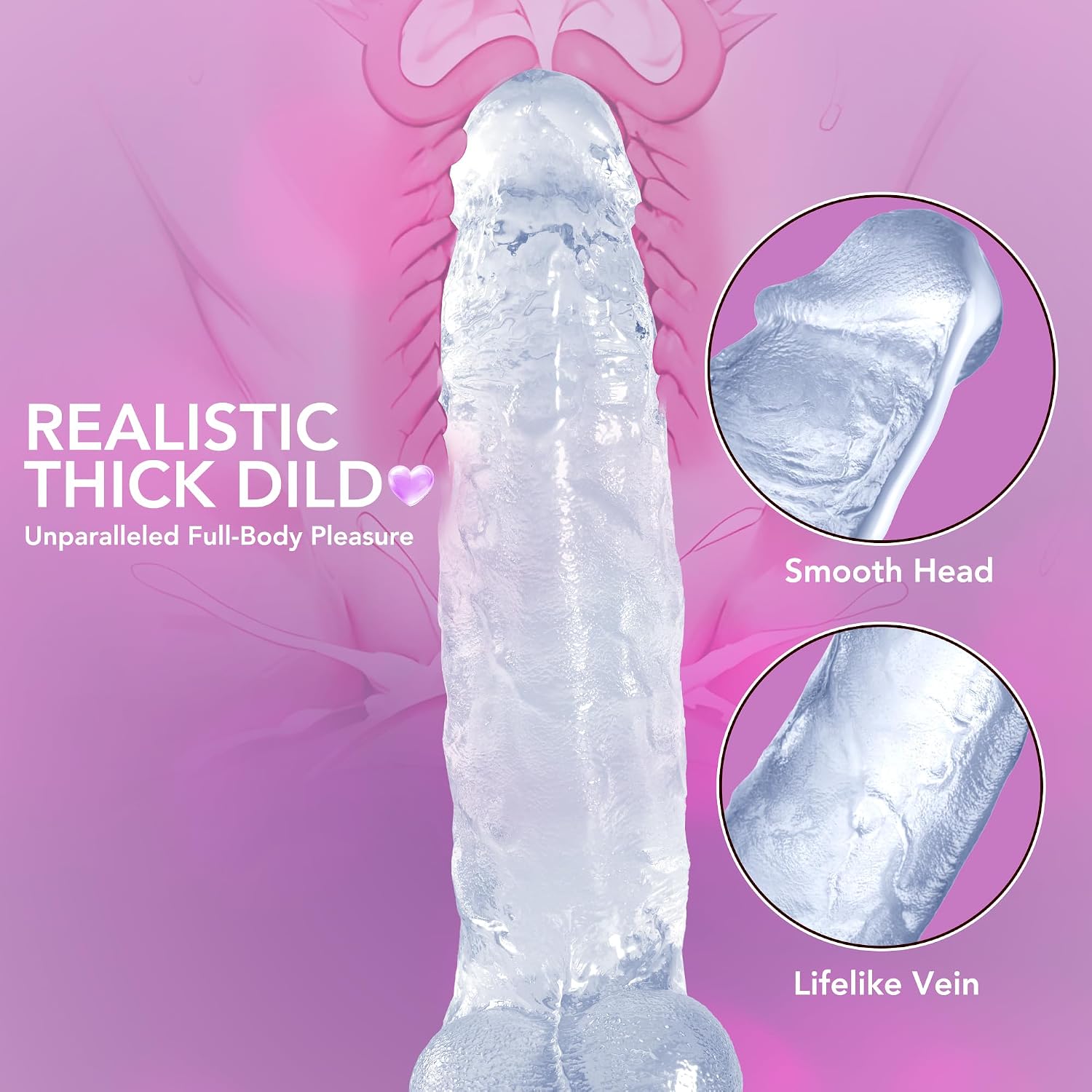 LOVECHEL 9 Inch Realistic Dildo with Strong Suction Cup