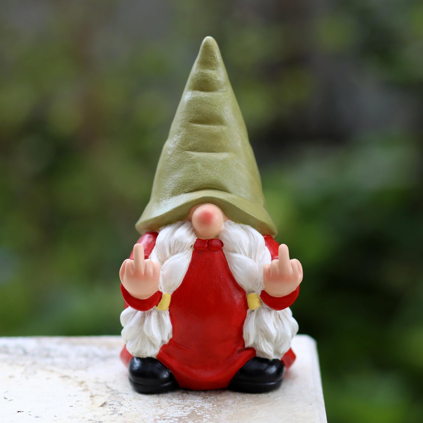 Generic Middle Finger Gnome Statue 7.8in， Naughty Garden Gnome Statue Decoration and Lawn Ornament - Funny Garden Gnomes for Outdoor or Home Decor, Red, WSH004