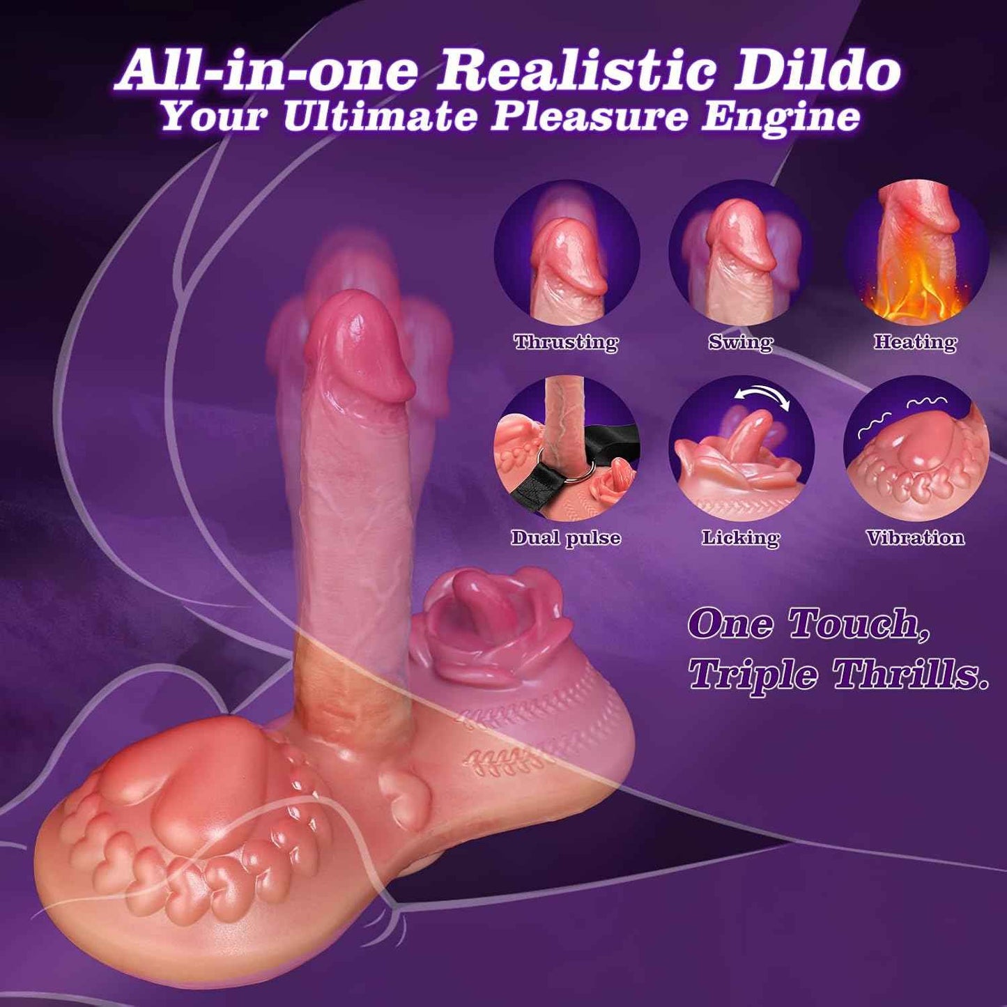 Egsnie Realistic Thrusting Dildo Vibrator With Heating And Remote Control