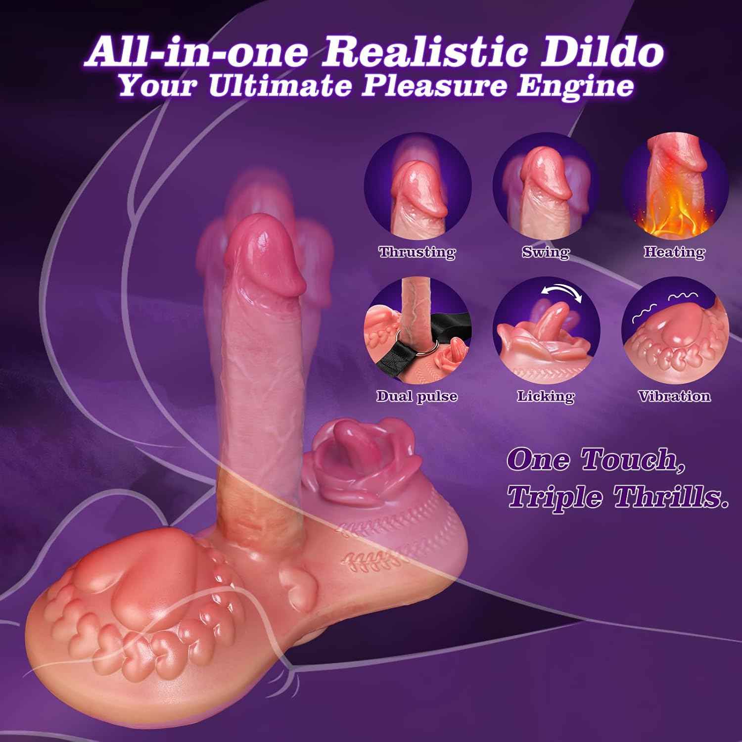 Egsnie Realistic Thrusting Dildo Vibrator With Heating And Remote Control