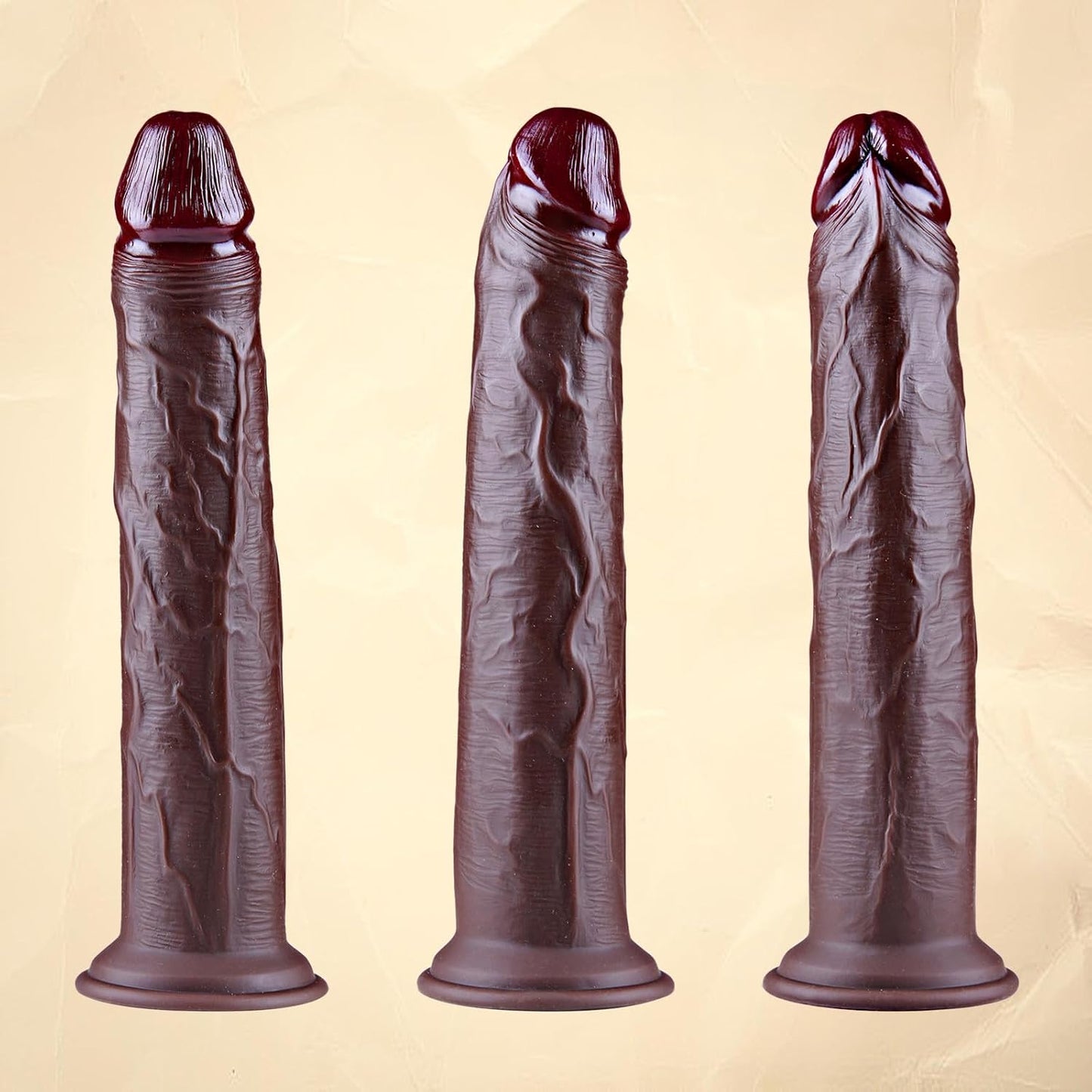 Hainuo Realistic Silicone Dildo with Suction Cup Black