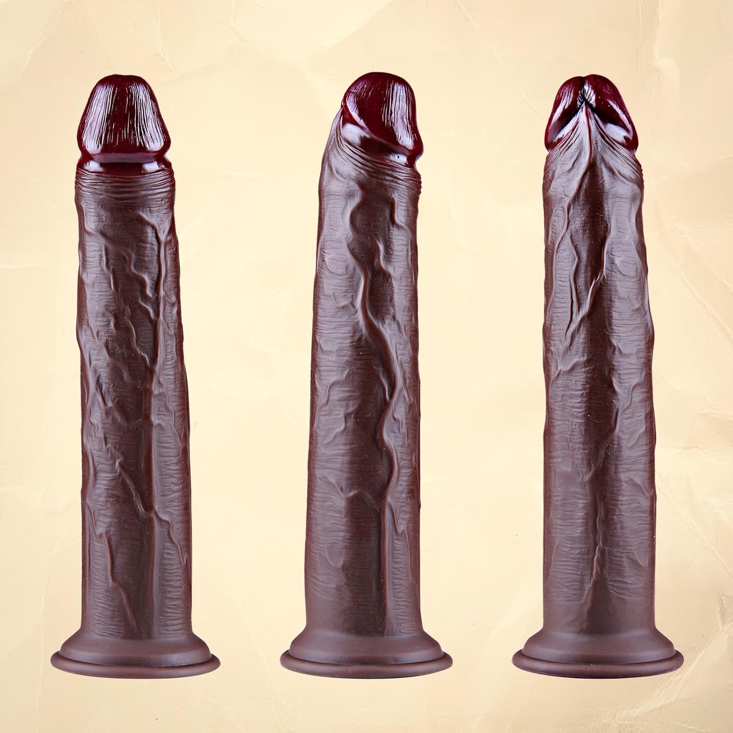 Hainuo Realistic Silicone Dildo with Suction Cup Black