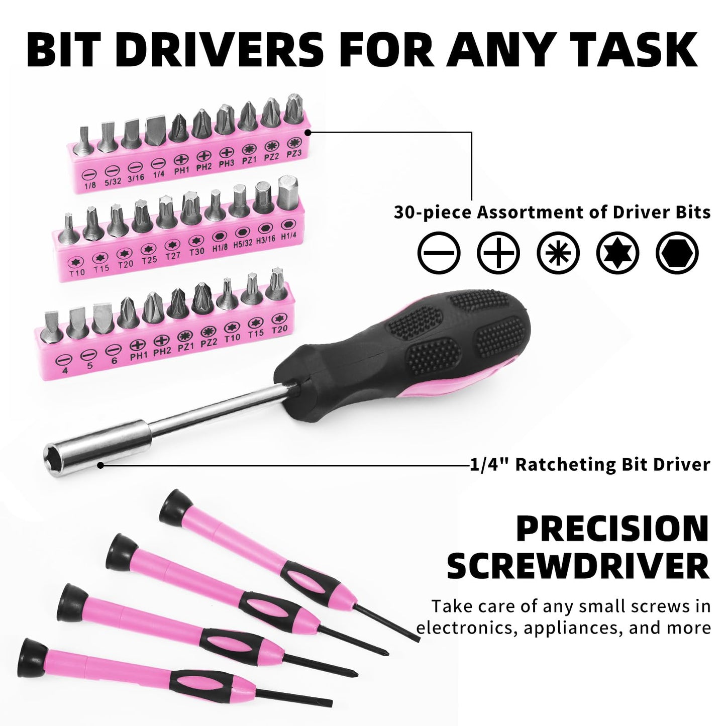 Household Tool Set General Repair Small Hand Tool Kit Storage Case for Home Garage Office College Dormitory Use