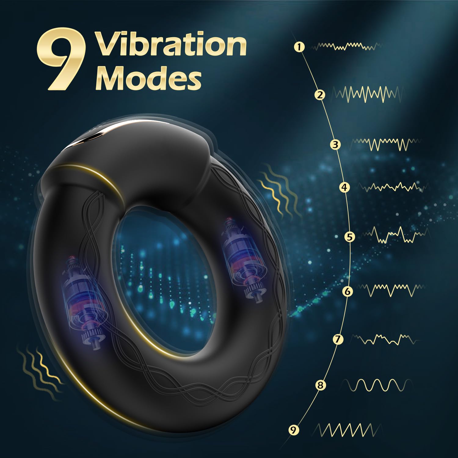 Vibrating Cock Ring, 10 Vibrations with Heating Luxonia Penis Ring Vibrator Sex Toys for Men, Adult Toys Vibrating Penis Ring Male Sex Toys