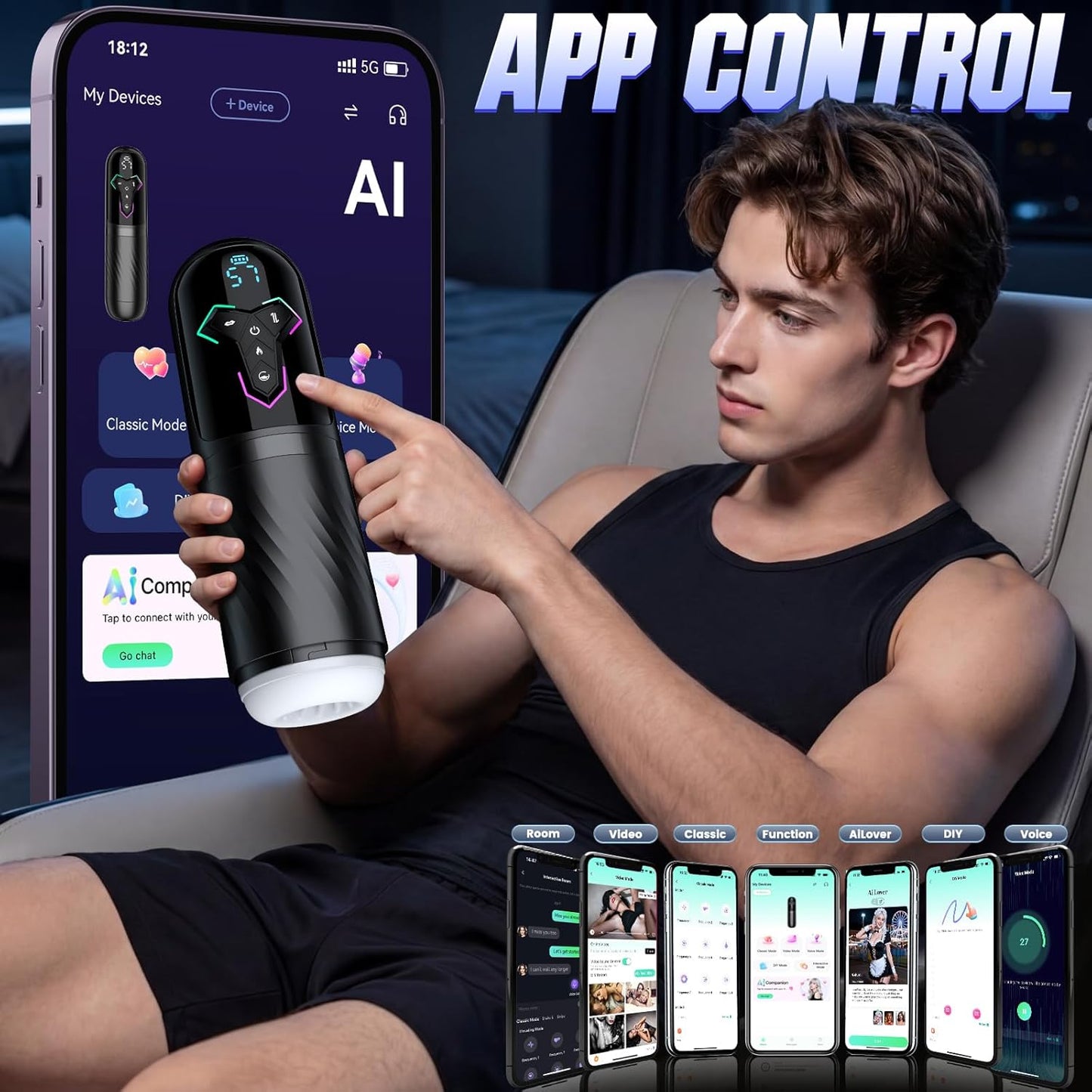 Sky Power HMB03-002 Male Masturbator Heating App Control Device