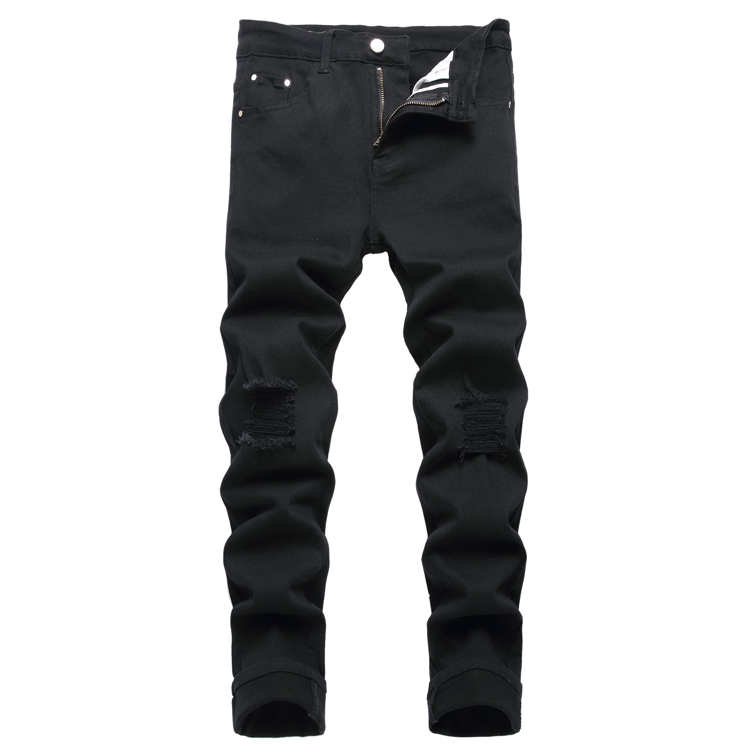JUNBAOSS Men's Slim Fit Jeans Stretch Ripped Skinny Jeans for Men, Fashion Straight Leg Comfort Flex Waist Casual Pants