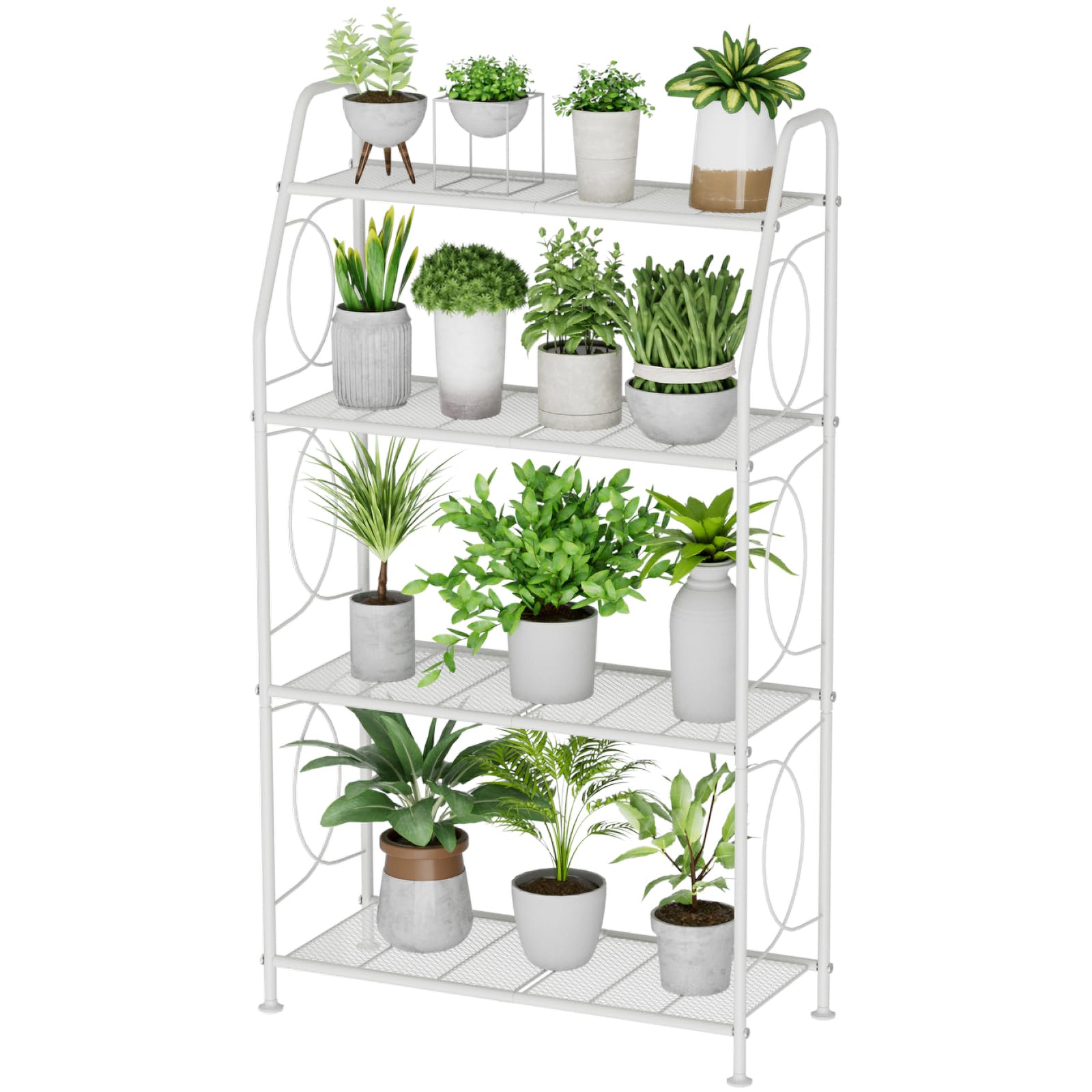 VyGrow Plant Stand, Plant Shelf for Indoor Outdoor, Heavy Duty Metal Outdoor Plant Stand Holder Rack for Living Room Balcony and Garden
