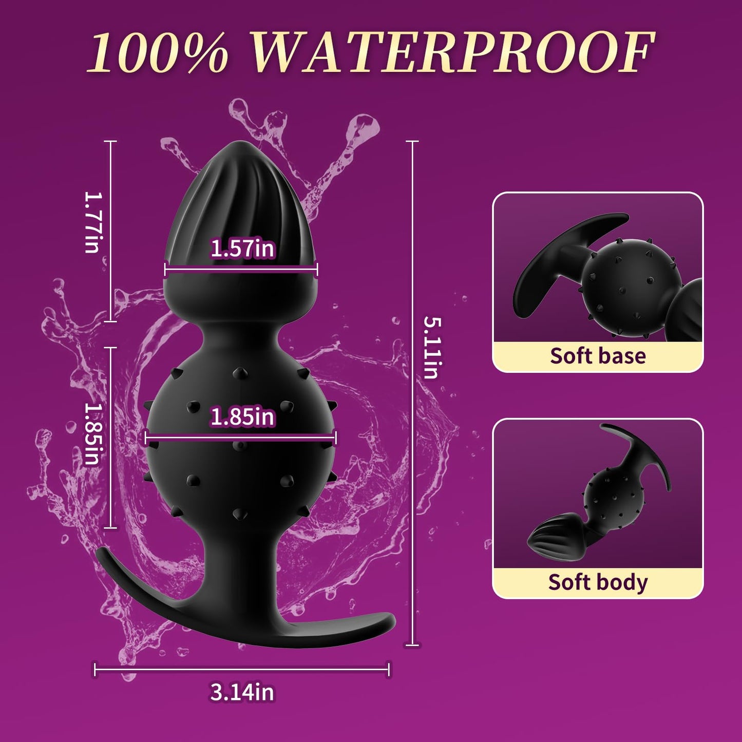 Sex Toys Dual-Ball Butt Plug Anal Plug with Internal Rolling Beads，Enhanced Sensory Stimulation Through Vibrations on Impact，Wearable Anal Dildo, Comfort-Fit for Anal Sex Toys for Advanced Women Men