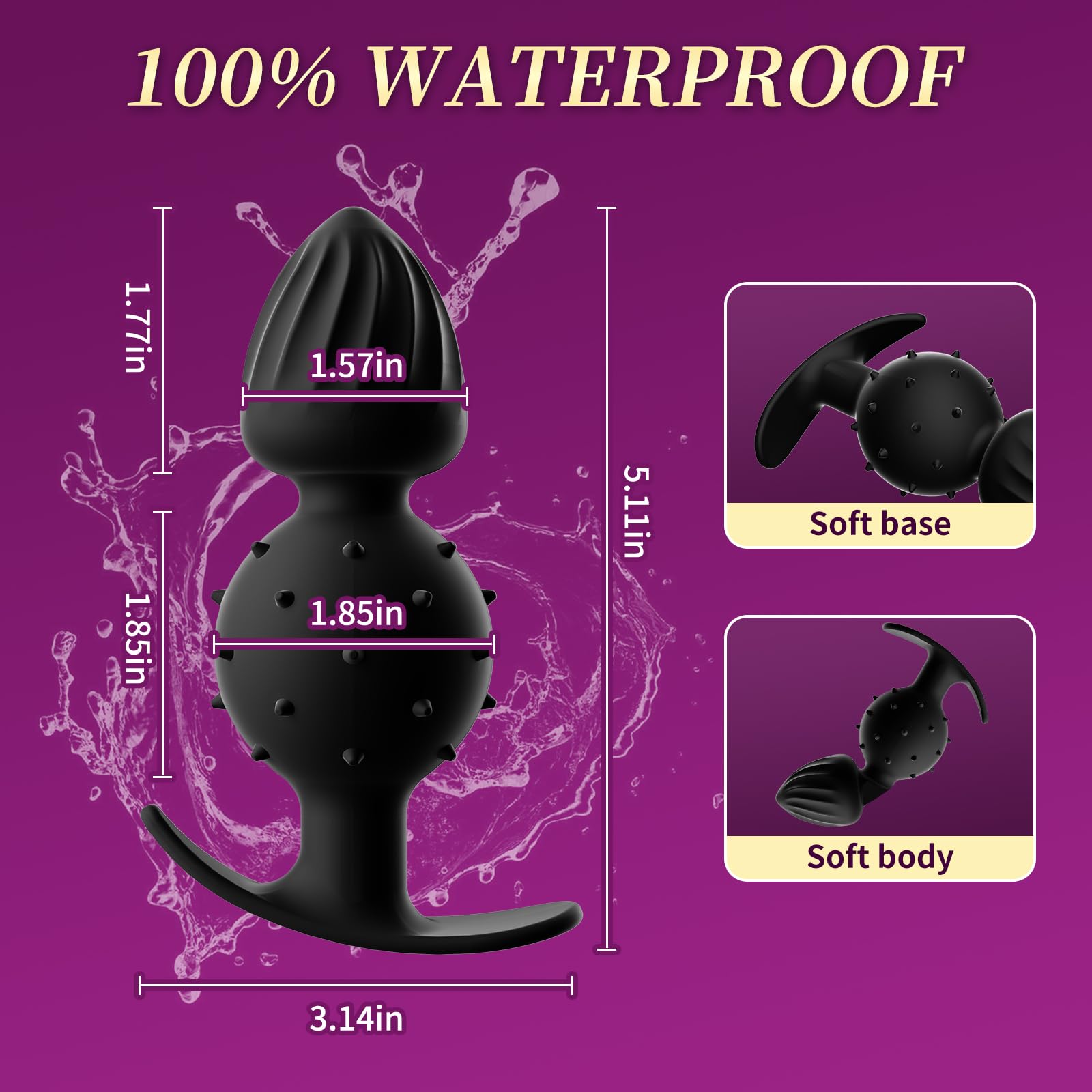 Sex Toys Dual-Ball Butt Plug Anal Plug with Internal Rolling Beads，Enhanced Sensory Stimulation Through Vibrations on Impact，Wearable Anal Dildo, Comfort-Fit for Anal Sex Toys for Advanced Women Men