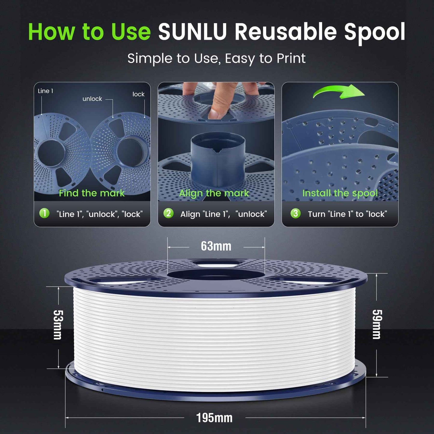 SUNLU PLA 3D Printer Filament PLA Filament 1.75mm