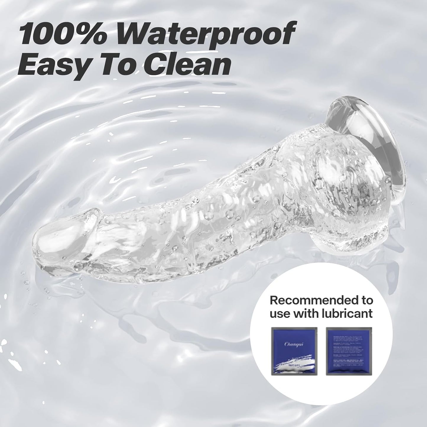 SOARE Realistic Transparent Dildo 6.7 in with Suction Cup