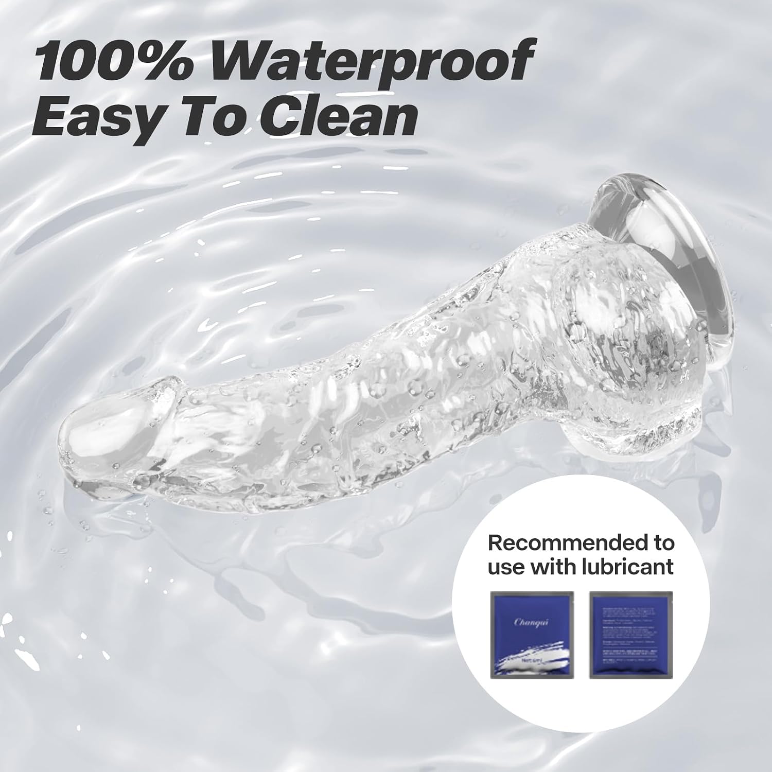 SOARE Realistic Transparent Dildo 6.7 in with Suction Cup