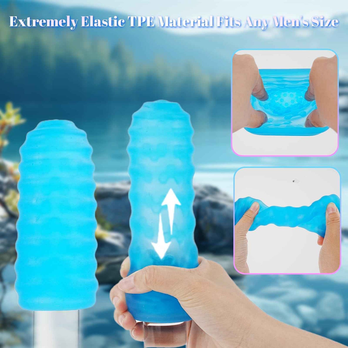 Male Masturbator Adult Sex Toys for Men - Spinning Textured Stroker Pocket Pussy for Men Masturbation, Ultra-Soft Stretchy Egg Penis Sex Toy with Storage Box, Pocket Pussies Masturbators
