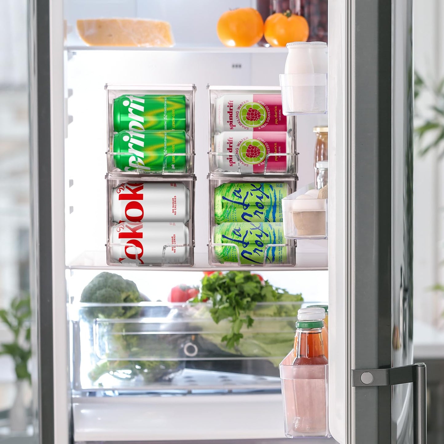 ClearSpace Drink Organizer for Fridge & Soda Can Dispenser