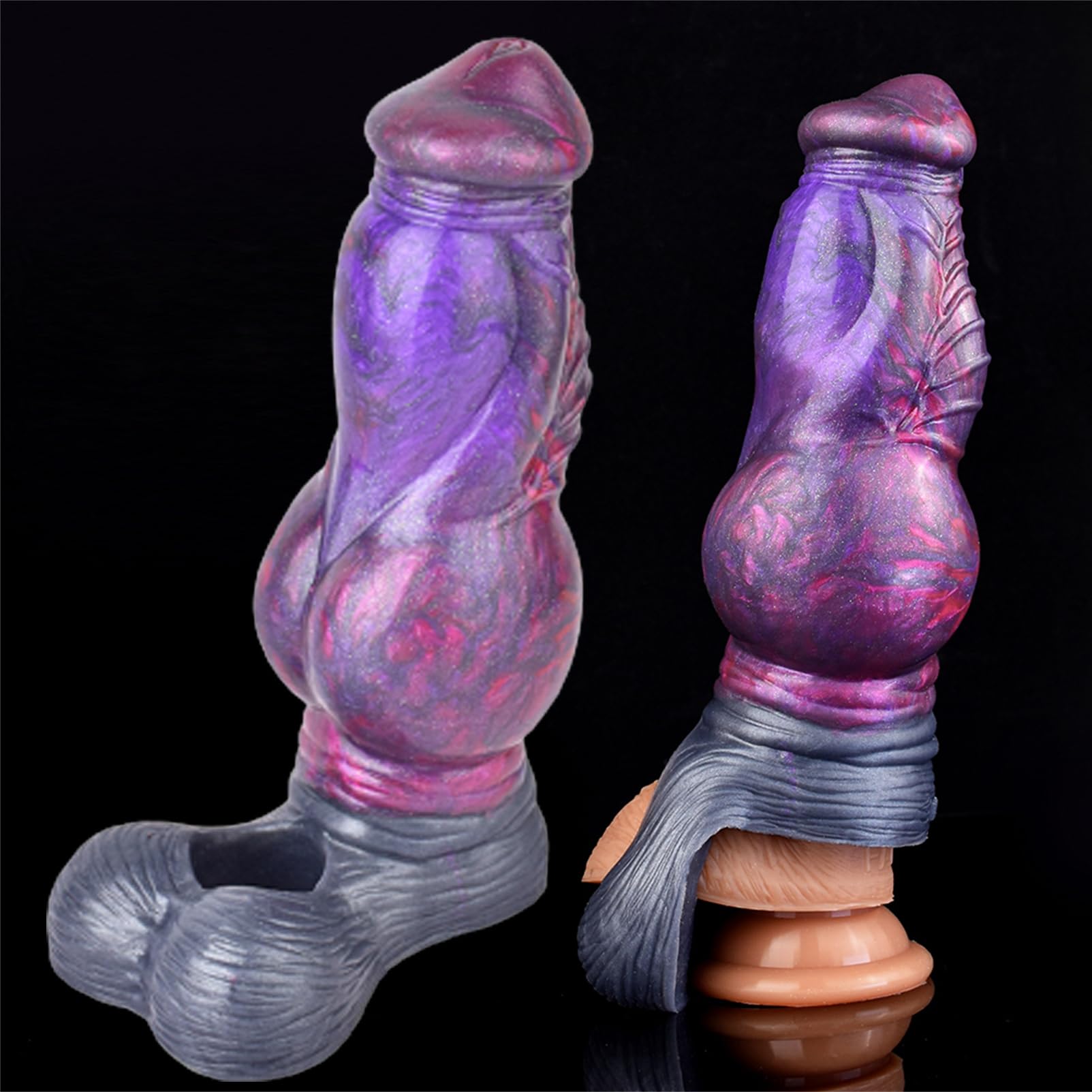 ZEEHUU Monster Penis Extender Sleeve with Cock Ring: Male Penis Sleeve Enlarger Silicone Penis Cover Adult Sex Toy, Knot Penis Sheath for Men