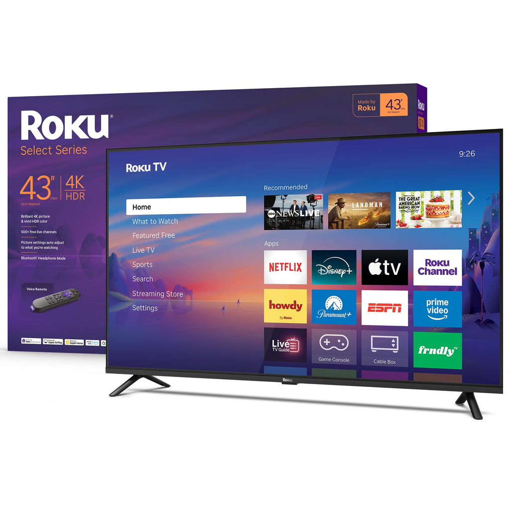 Roku Smart TV 2025 – RokuTV with Enhanced Voice Remote – Flat Screen LED Television with Wi-Fi for Streaming Live Local News, Sports, Family Entertainment