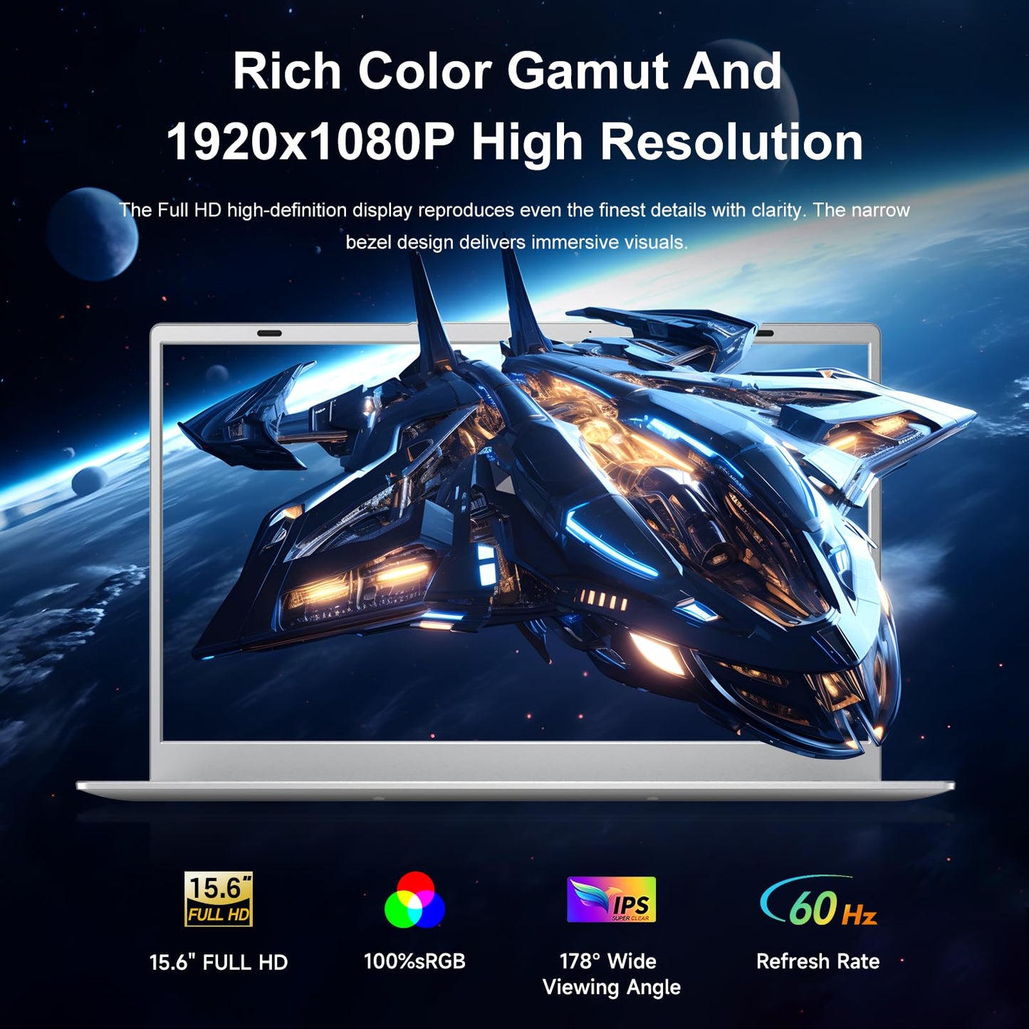HPUMLSE Windows11 Por Intel Laptop,15.6″ Notebook PC,Privacy Camera Cover/Intel Pentium 6500Y/FHD1080/Type-C/7.7V 5800mAh/HDMI/for Student and Busines