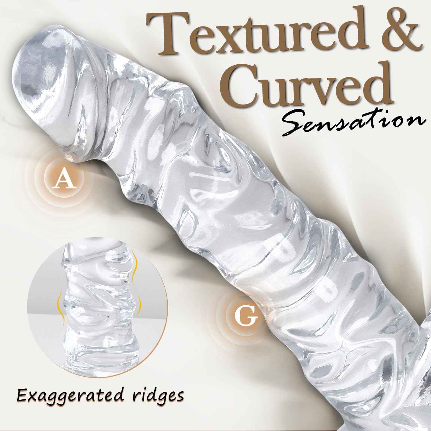 SASHENNA 8.9in Silicone Dildo Realistic Textured with Suction Cup