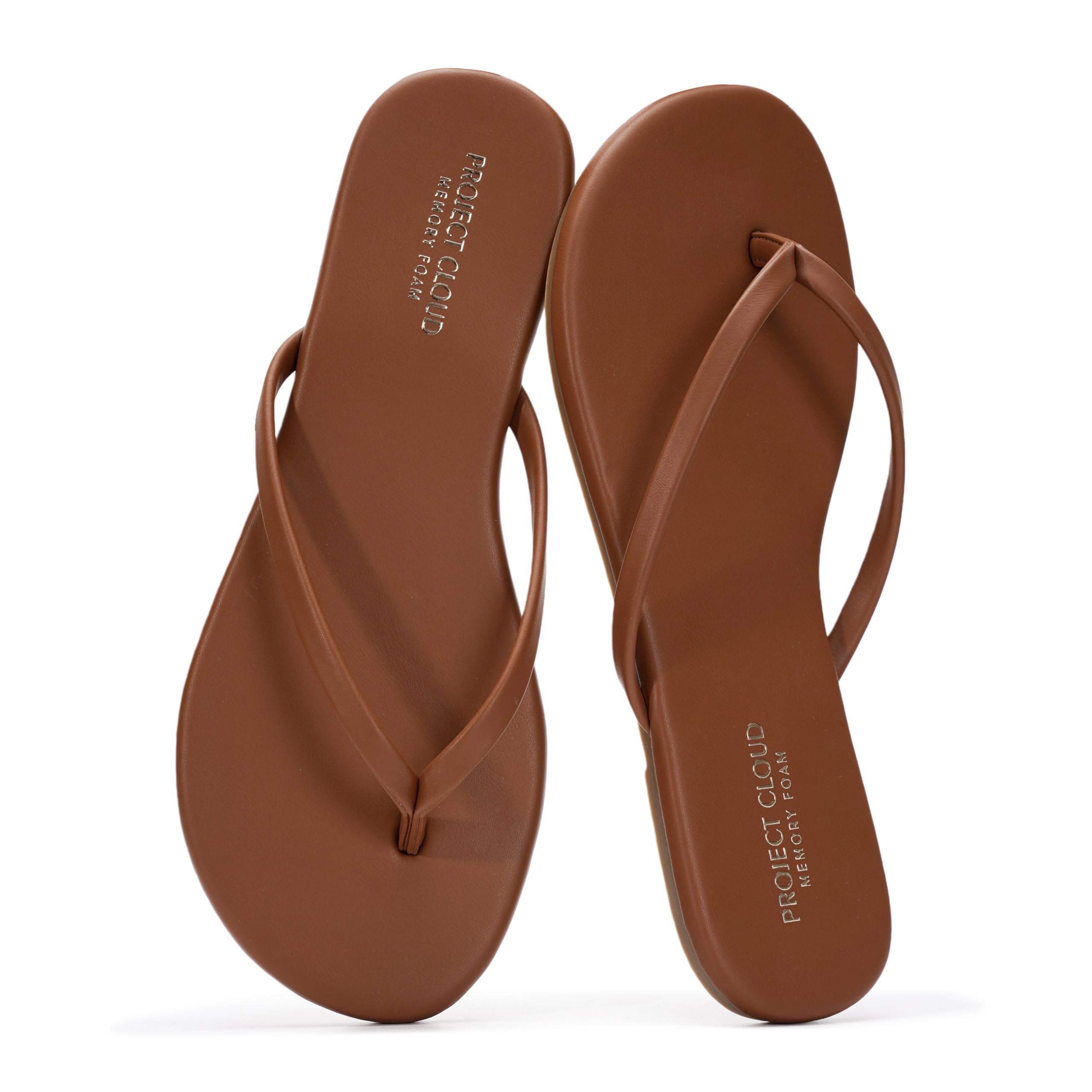 Project Cloud Flip Flops for Women Footwear- Lightweight and Memory Foam Insole Sandals for Women 2026 - Durable Non-Slip Beach Essentials Flats for Women Sandals (Foundations)