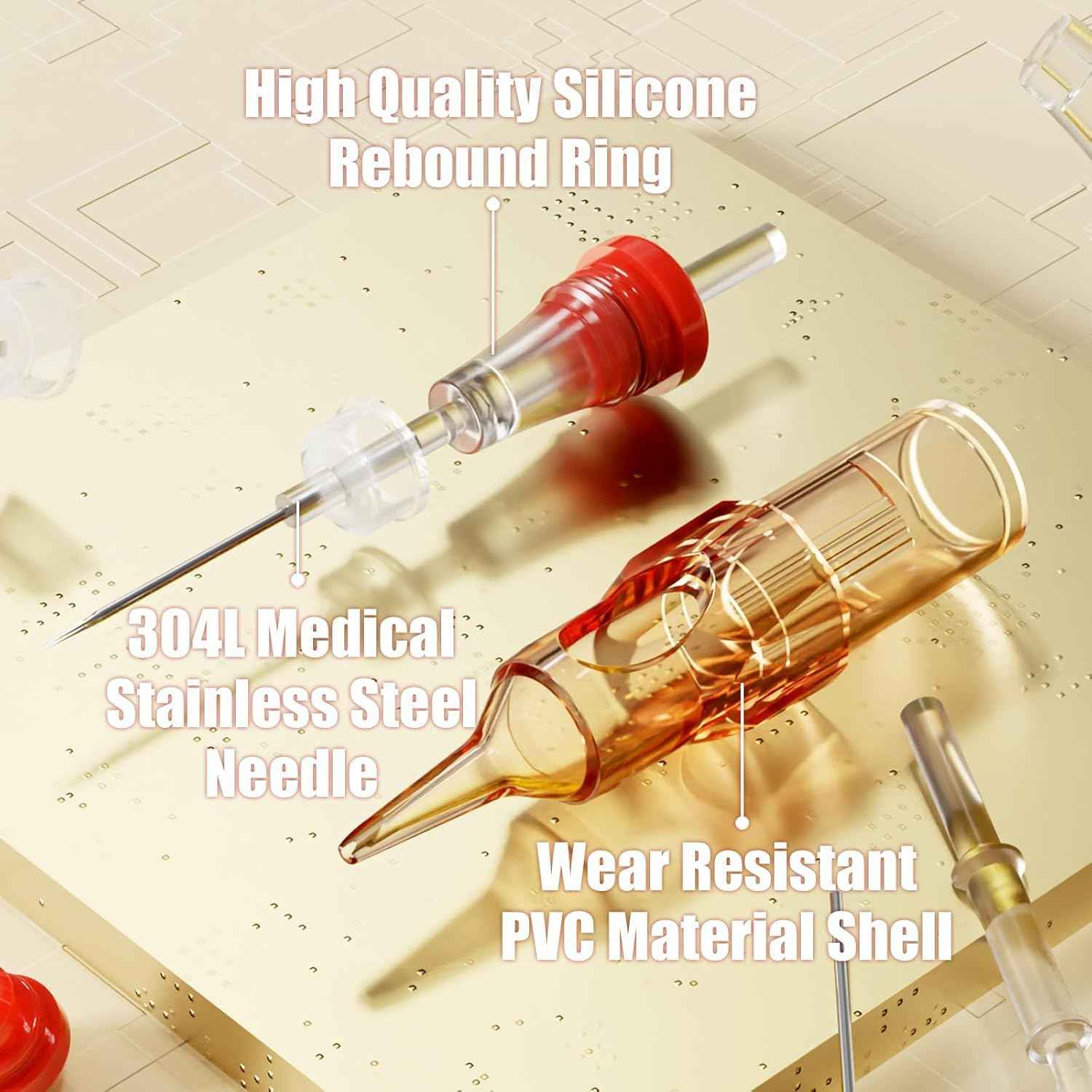 Dragonhawk Pro Tattoo Needles Cartridges,Pro Needles Pins for Super Artists,20 Pcs Disposable