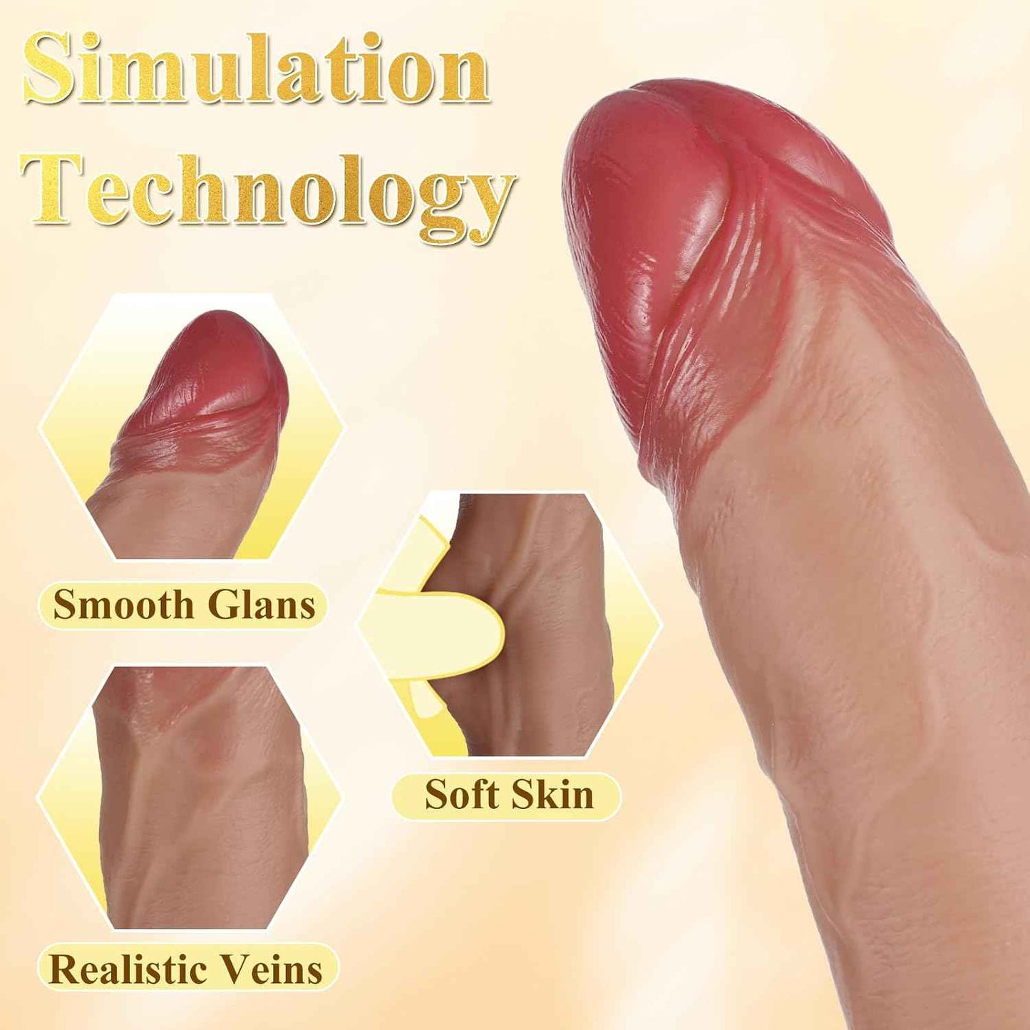 sneerbaby Realistic Thrusting Dildo Vibrator 8.7in Heating Suction Cup