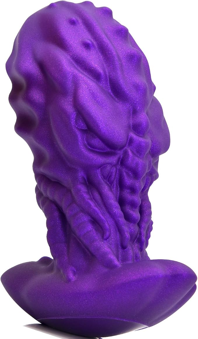 Anal Plug Monster Dildo with Safe Curved Base - Purple Silicone Octopus Butt Plug - 3.93 x 1.85 inch Fantasy Prostate Sex Toy for Women Men Masturbation