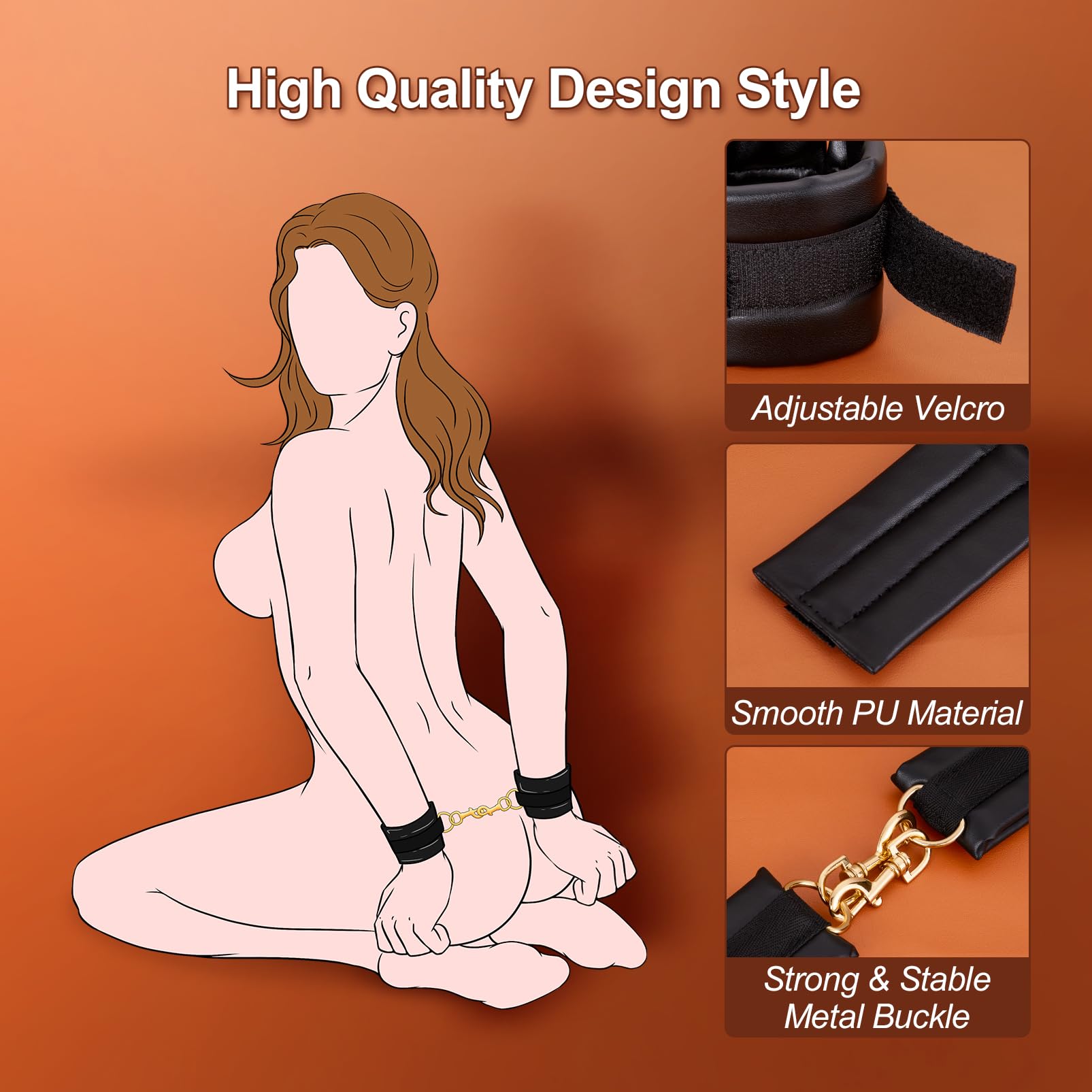UTIMI Bondage for Sex 11 Pcs BDSM Leather Bondage Sets Restraint Kits for Women and Couples