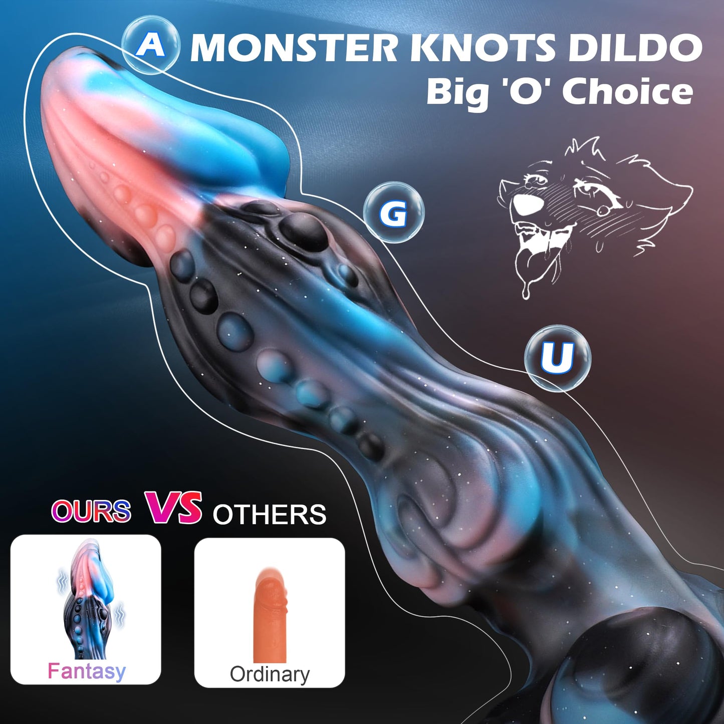 Thrusting Dildo Dragon Monster Dildo - 9.72" Fantasy Horse Dildos with Suction Cup, Dog Knot Dildos Vibrating Huge Thick Anal Toys Silicone with Heating, Adult Toys for Women Men