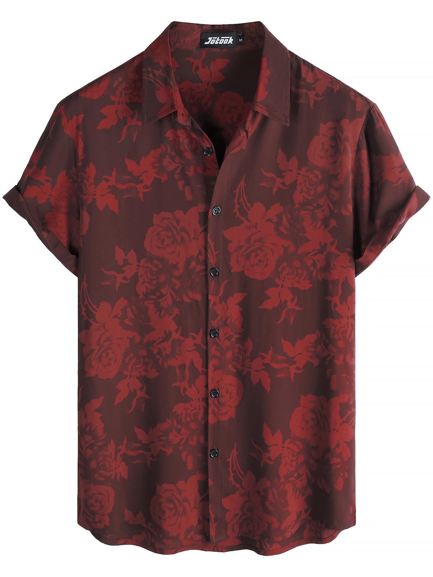 JOTOOK Mens Hawaiian Shirt Short Sleeve Button Down Tropical Shirts Casual Floral Summer Beach Shirt