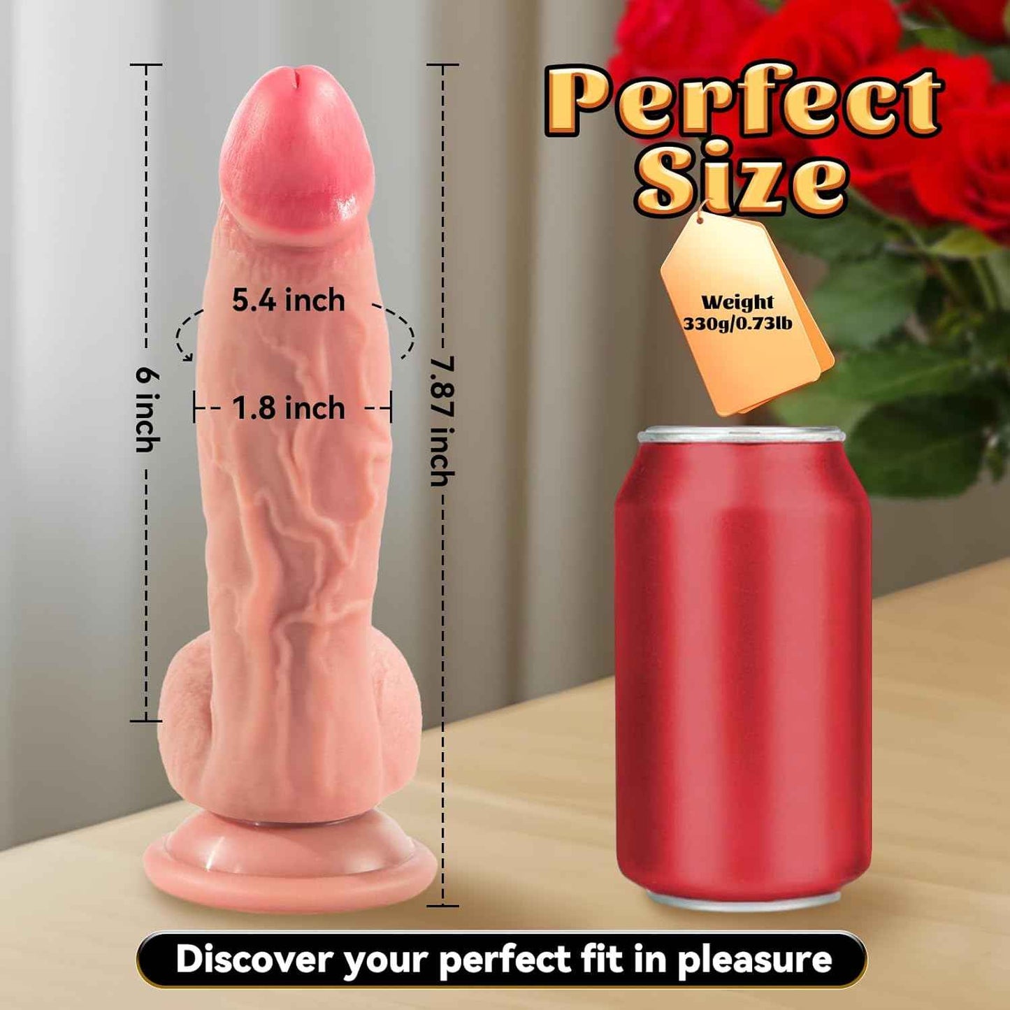 SEAFAS Realistic Silicone Dildo with Suction Cup 7.87 Inch