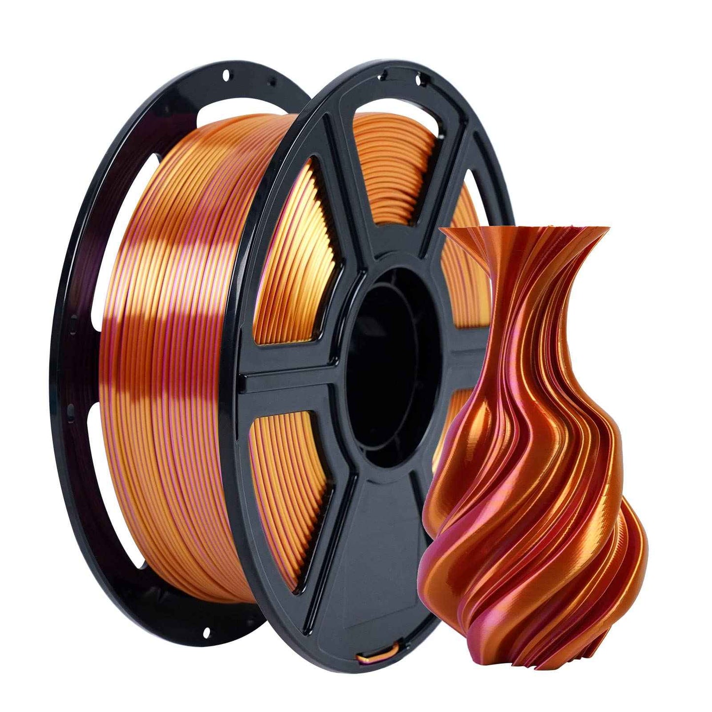 FLASHFORGE Silk PLA Filament 1.75mm, 3D Printer Filament 1kg (2.2lbs) Spool, Smooth and Silky Texture 3D Printing Filament, Dimensional Accuracy +/- 0.02mm