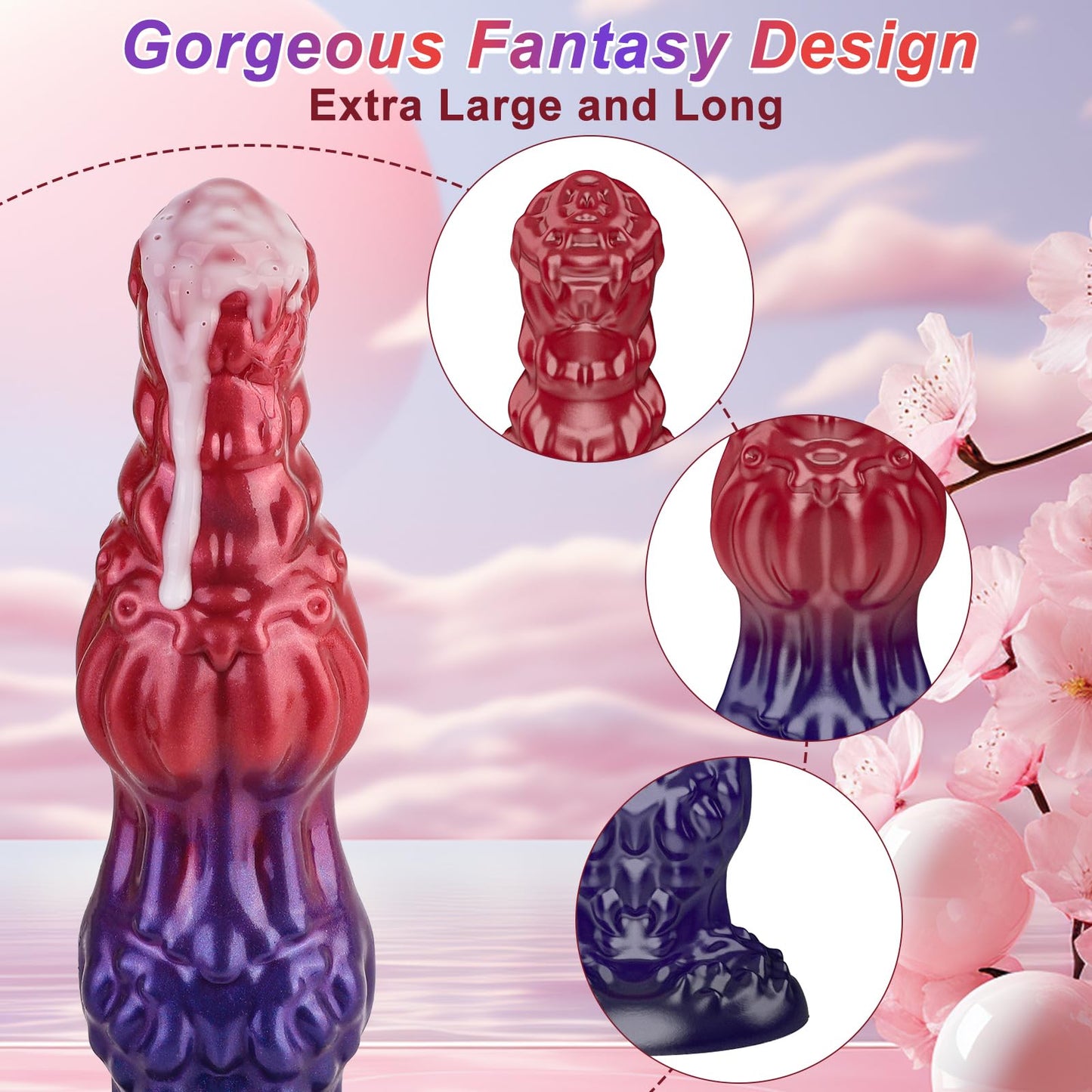 Thrusting Dildo Monster Huge Dildo Vibrator, Adult Sex Toys for Women with Strong Suction Cup, Remote Control Heated Anal G Spot Dildo