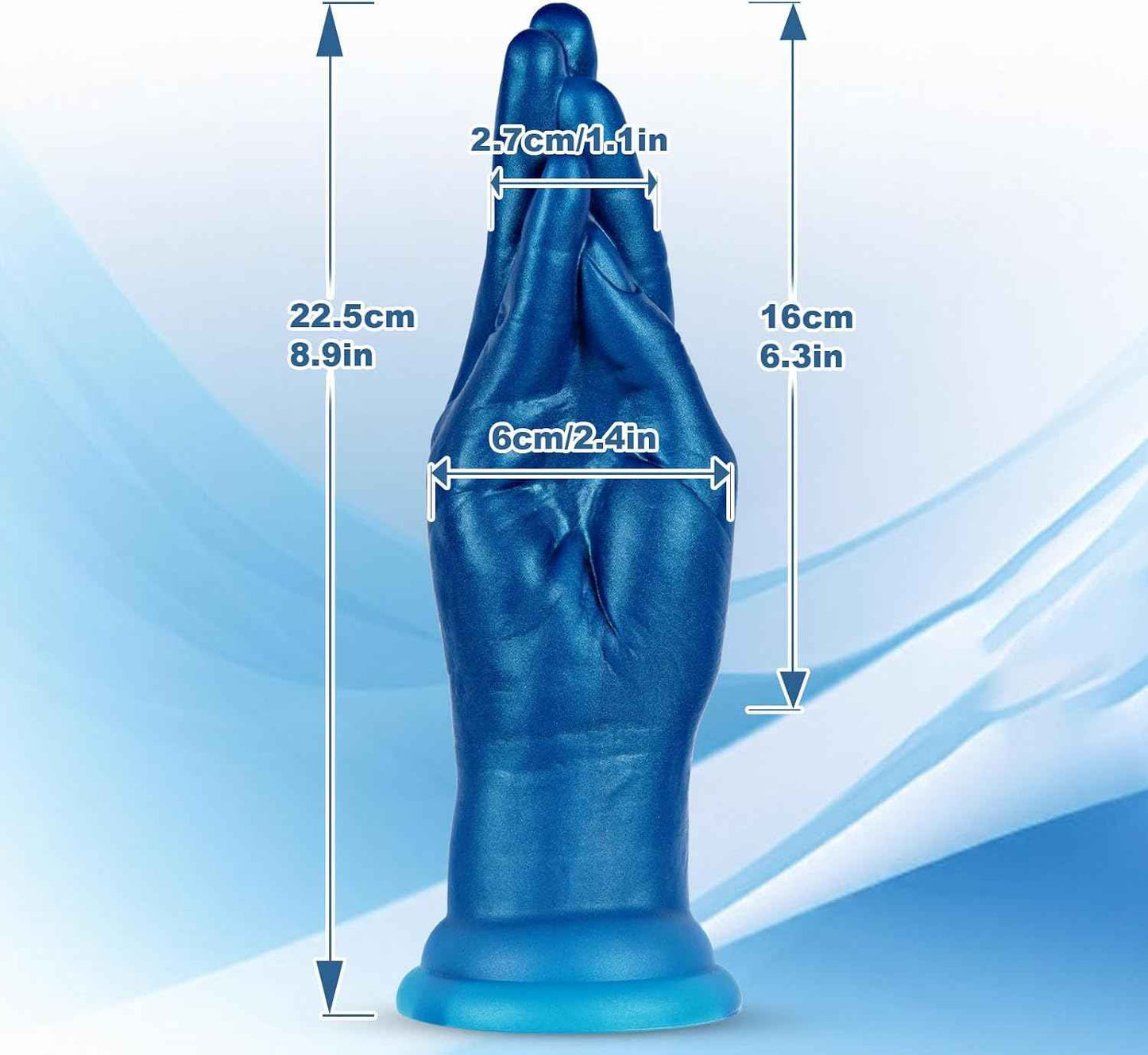 hainuo Realistic Lifelike Fist Dildo Prostate Massager Fantasy Blue 9in