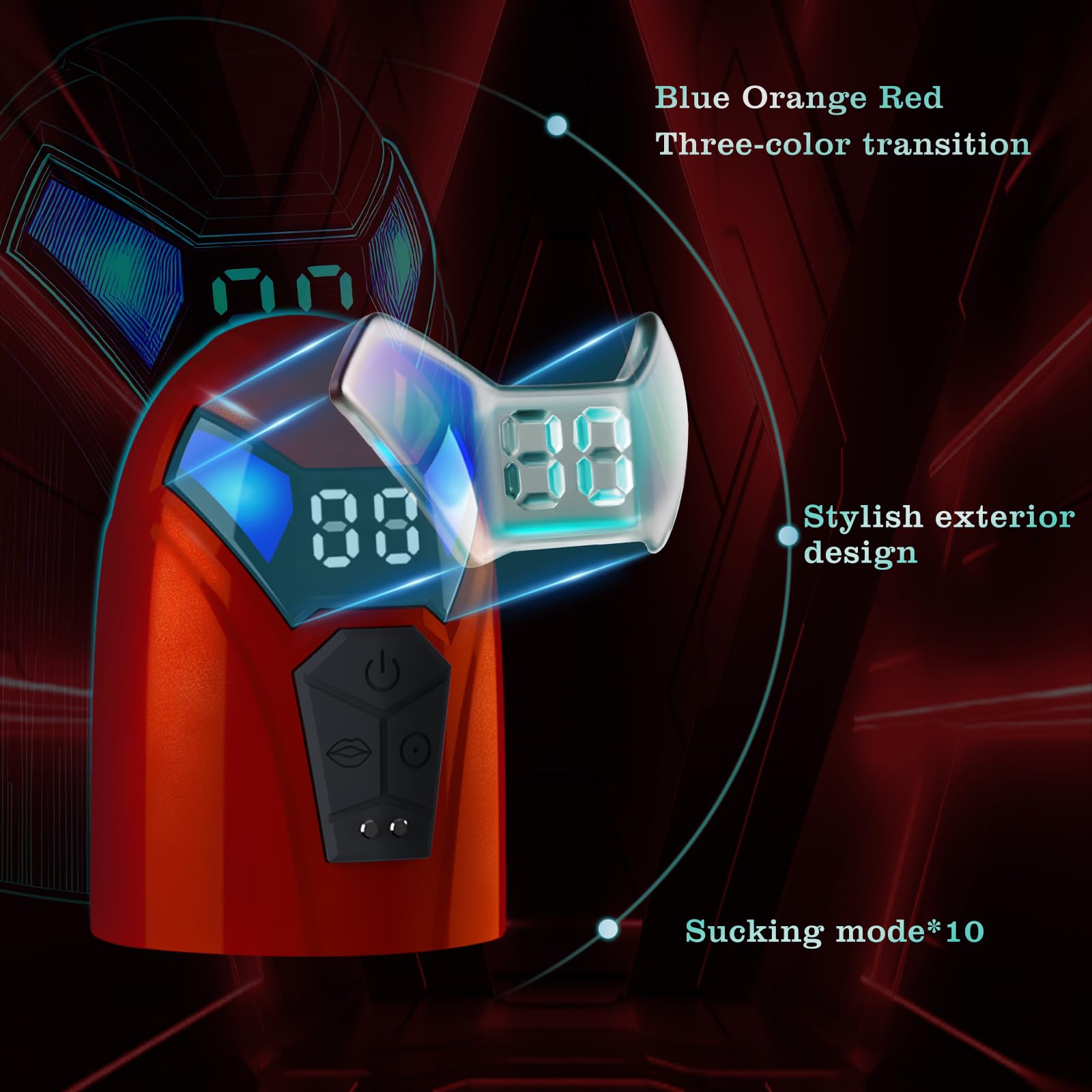Penis Pump Automatic Electric Enlarger & Male Masturbator with 10 Erection Training Modes Adult Sex Toys for Men Dick Enlarger Male Penis Pump with Mini Pocket Pussy & 6 Cock Rings(Red)