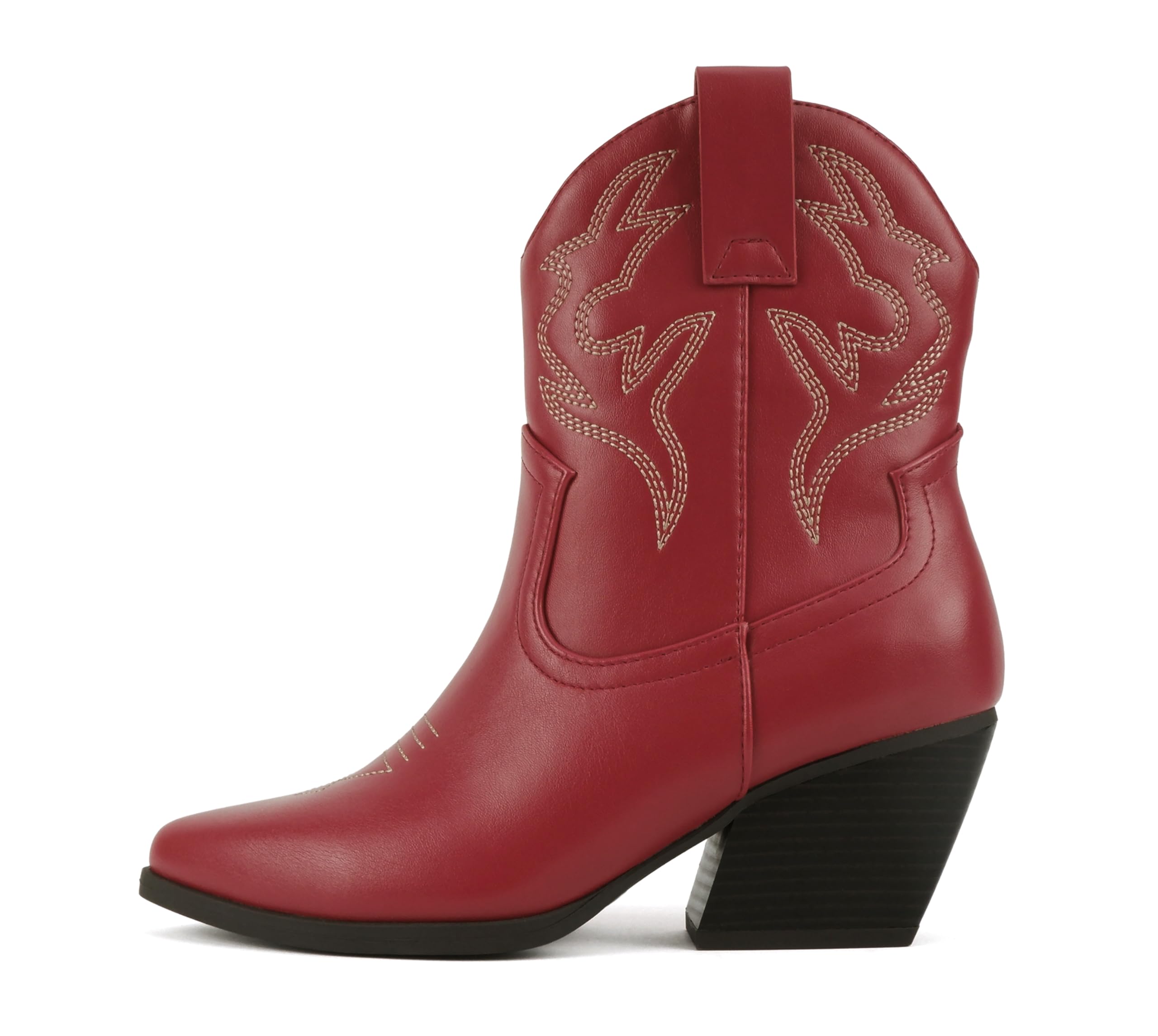 Soda “BLAZING” ~ Women Western Bootie Pointe Toe with Low Heel (Wide Fit Available)