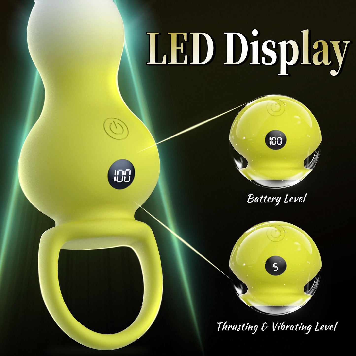 Thrusting Anal Plug Sex Toy for Men, Anal Vibrator Prostate Massager with 10 Thrusting & Vibration Modes, Remote Control Anal Beads with Pull Ring, G-Spot Vibrators for Men Women Couples