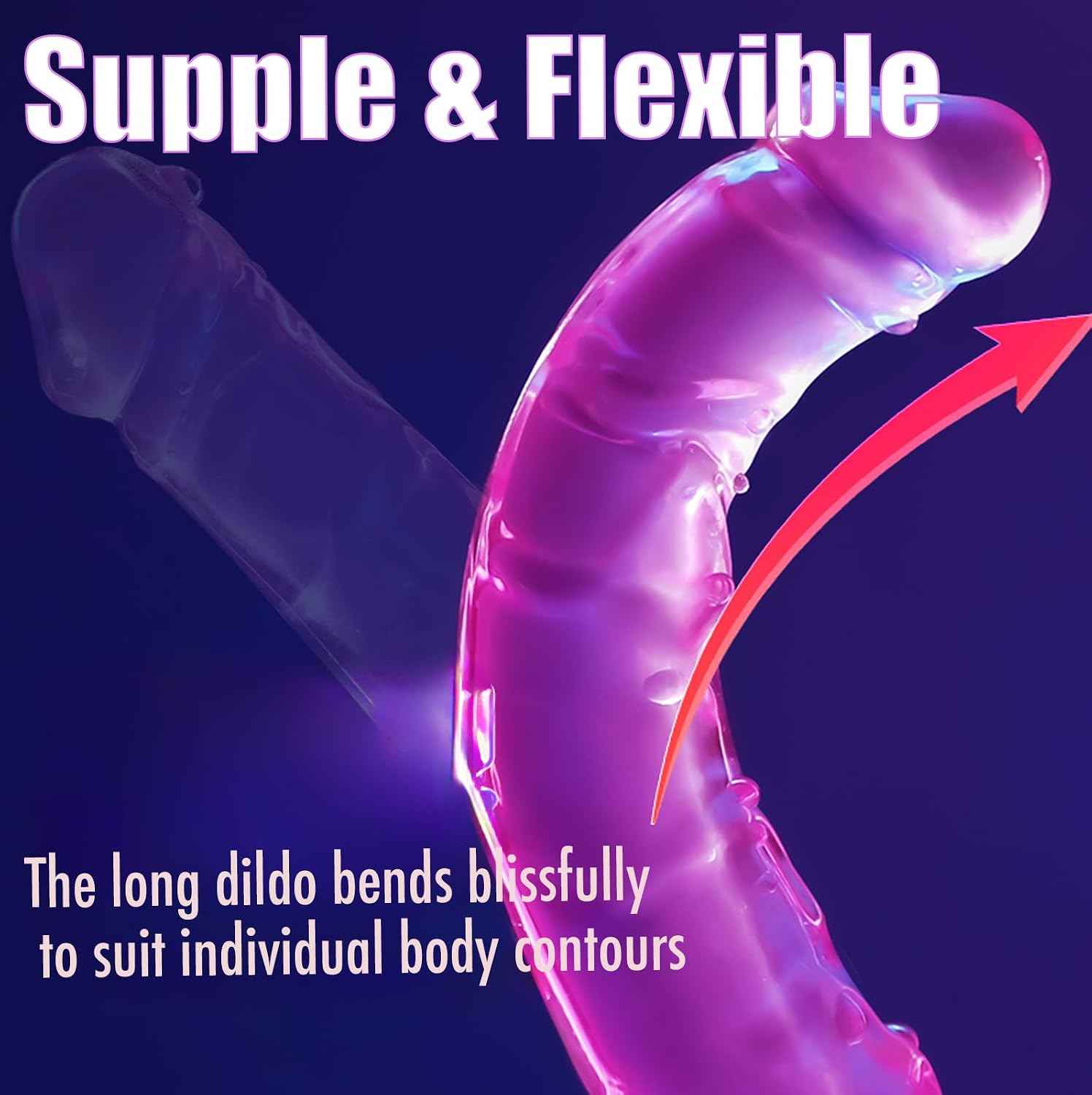Xithas Realistic Double-Ended Dildo Flexible TPE Double Sided Toy