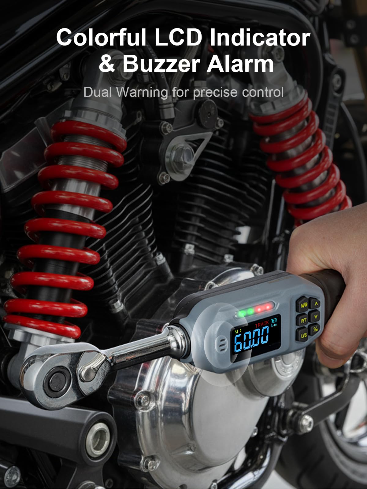 GROWNEER Digital Torque Wrench Set, Inch Pound Torque Wrench with Buzzer & LED Indicator, Electronic Wrench Set with Bits & Sockets