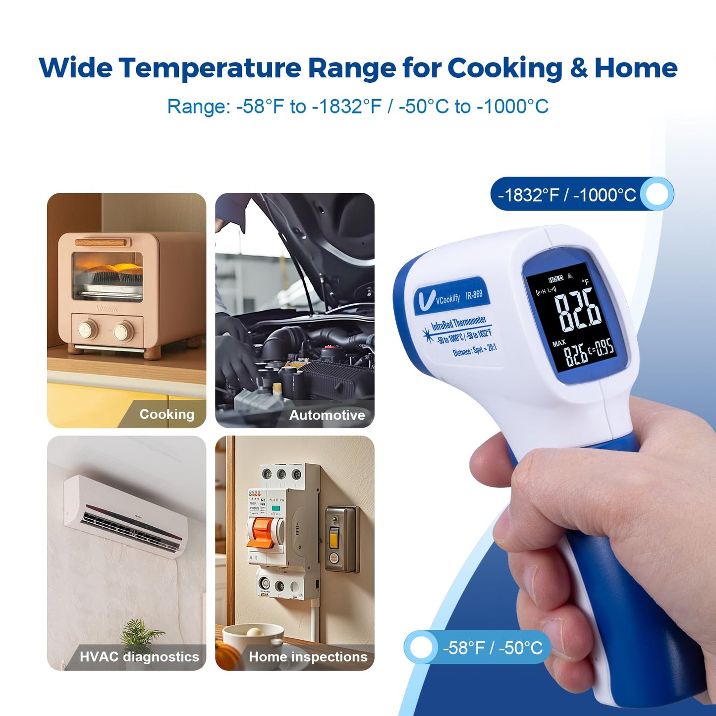VCooklify Professional Automotive Infrared Thermometer Gun