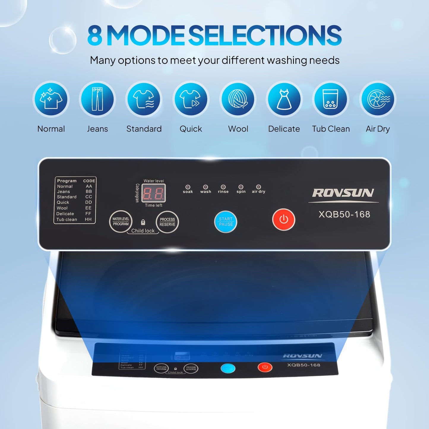 ROVSUN Full-Automatic Washing Machine and Portable Clothes Dryer Set, Compact Laundry Washer and Dryer Combo Set