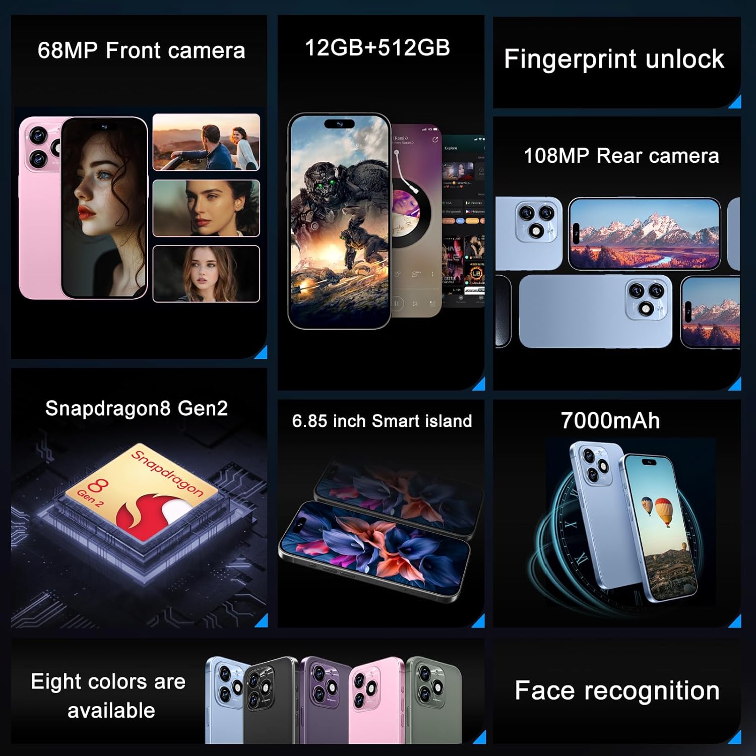 SZV 15 Ultra Unlocked Smartphone 16GB RAM 1TB Storage 5G