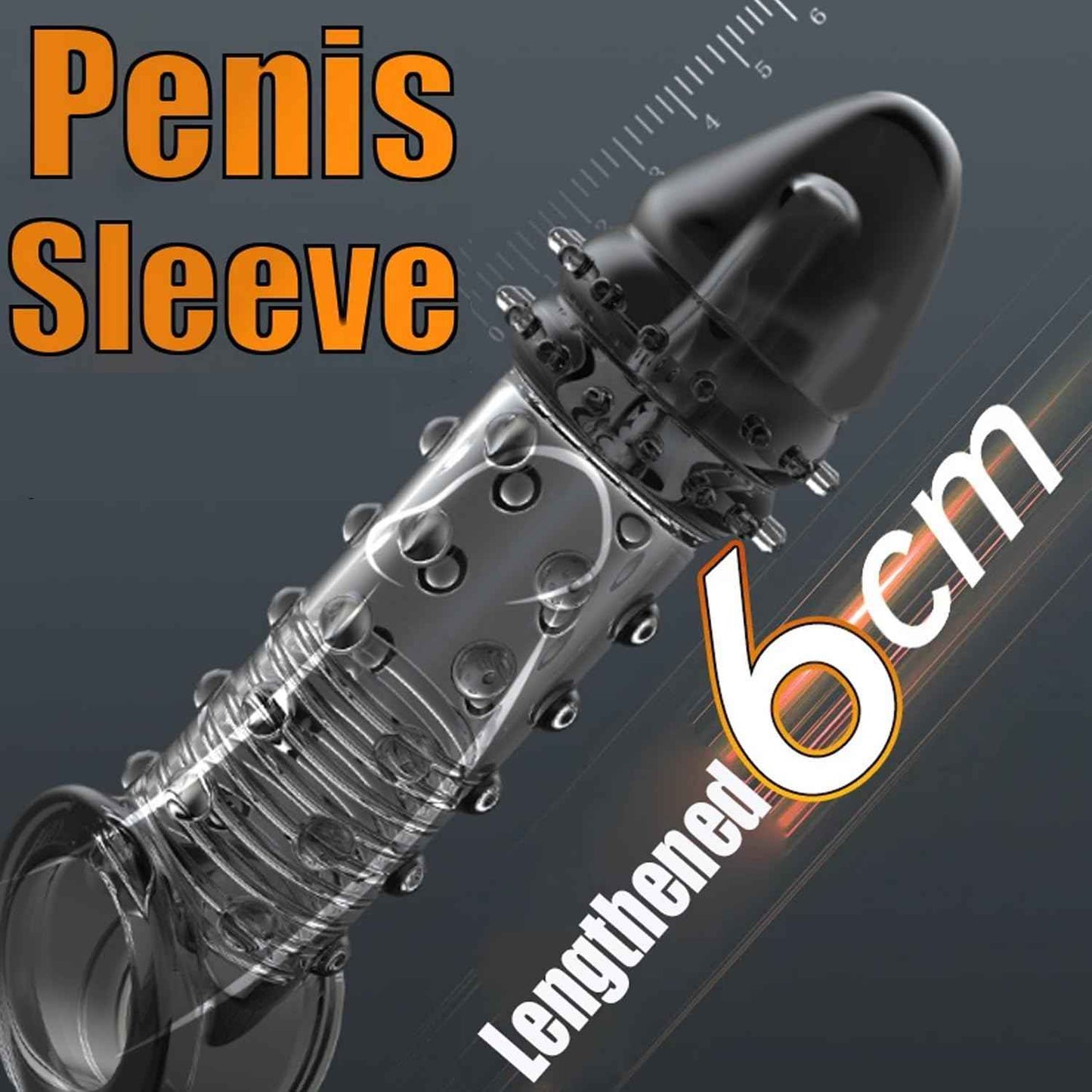 Penis Sleeve Penis Ring Male Sex Toy, Reusable Penis Pump Cock Sleeve with Multi-Stage Design Stimulation Spiral, Penis Enlarger Extender 2.4 inch, Super Soft Penis Rings for Mens Couples Sex Toys