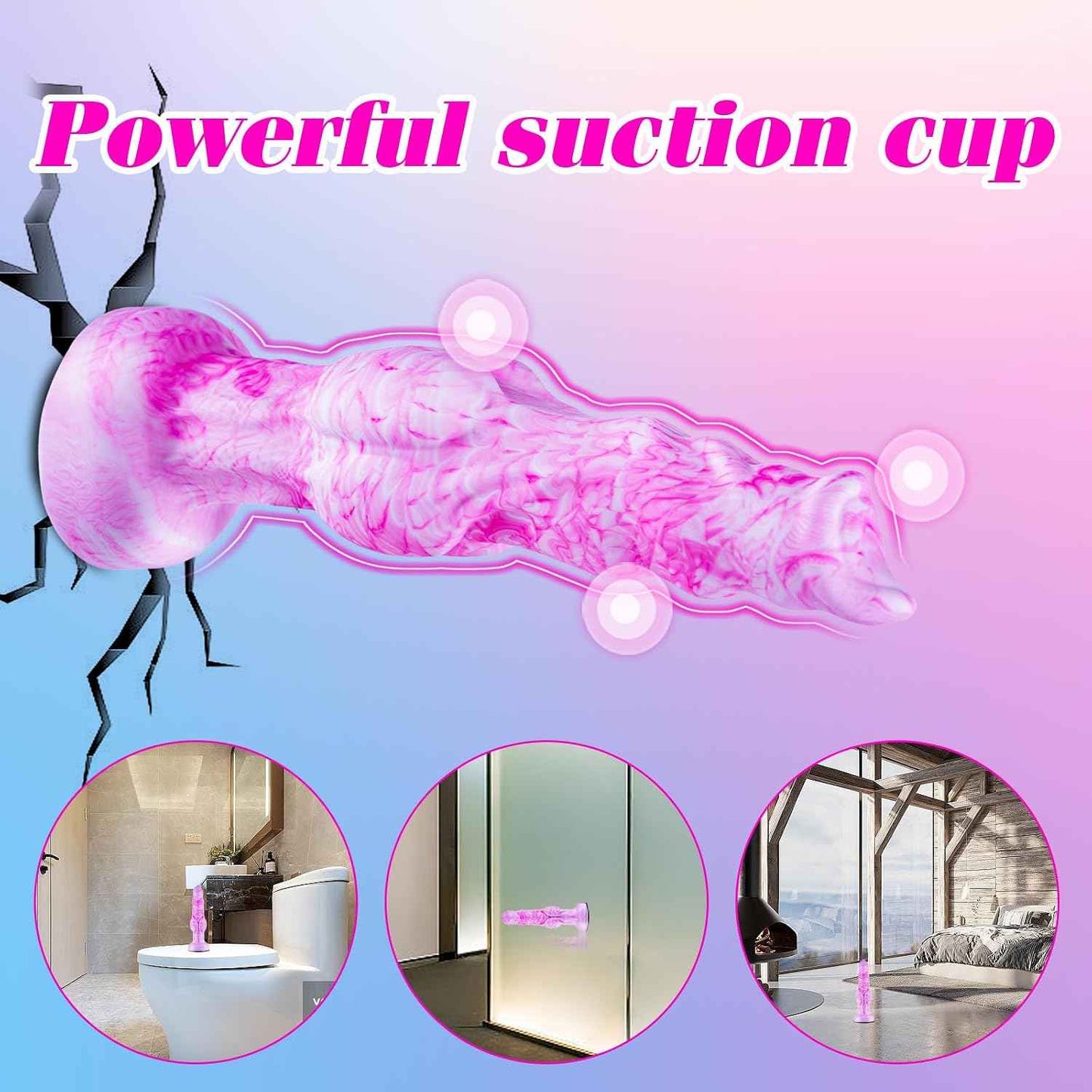 6 Inch Silicone Small Wolf Dog Knot Dildo Alien for Beginner, 5 Inch Animal Furry Canine Anal Dildo With Suction Cup, Realistic Monster Fantasy Dildos Anal Plug for Strap on Sex Toy for Women Men Pink