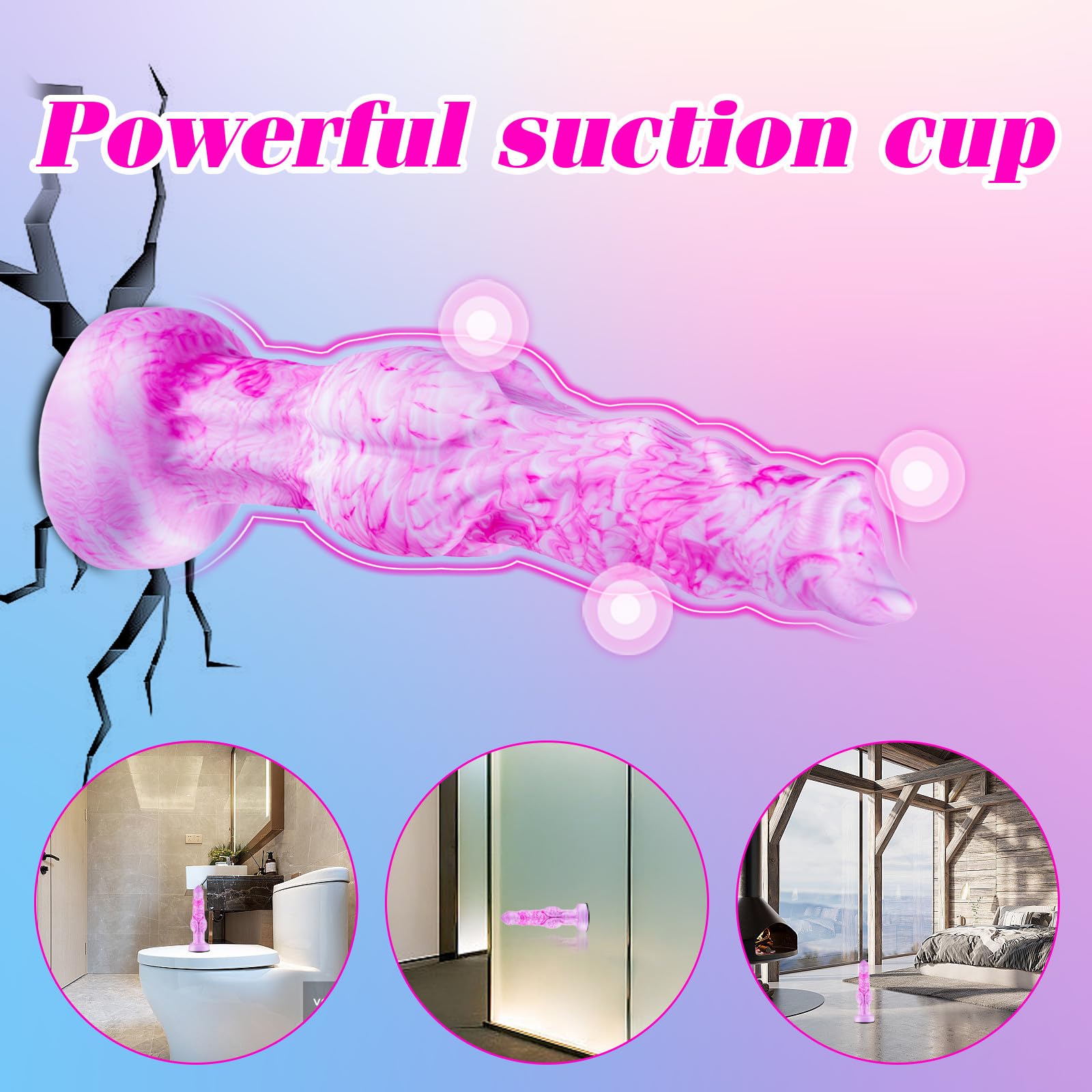 6.65 Inch Monster Dildo, Small Anal Silicone Dildo with Strong Suction Cup