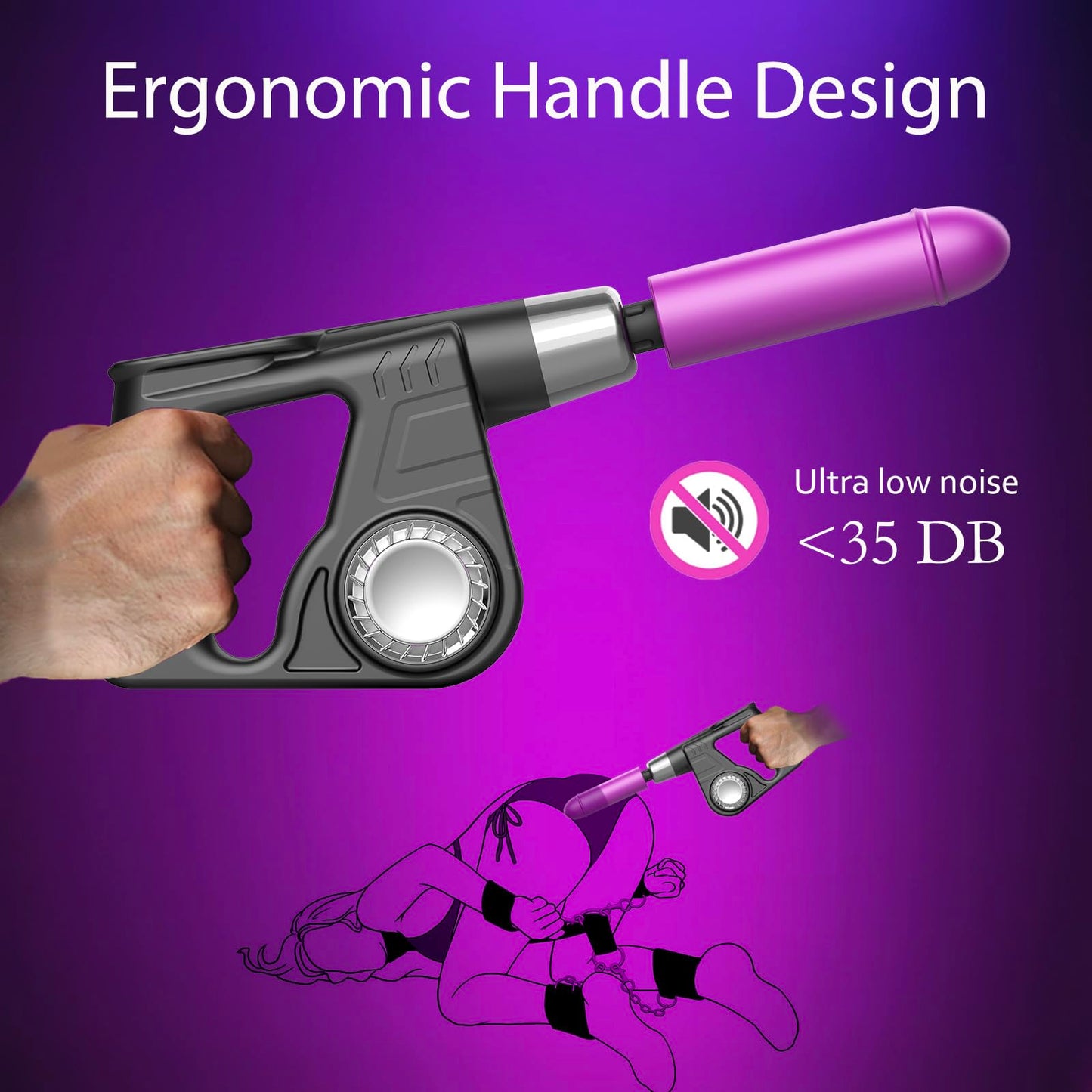 Handheld Sex Machine for Women Quiet, Sex Toys Machine Rechargeable, Powerful Thrusting Vibrator Portable G Spot Dildo Machine for Couples, Dildo Thrusting Anal Vibrator with Strong Modes for Woman