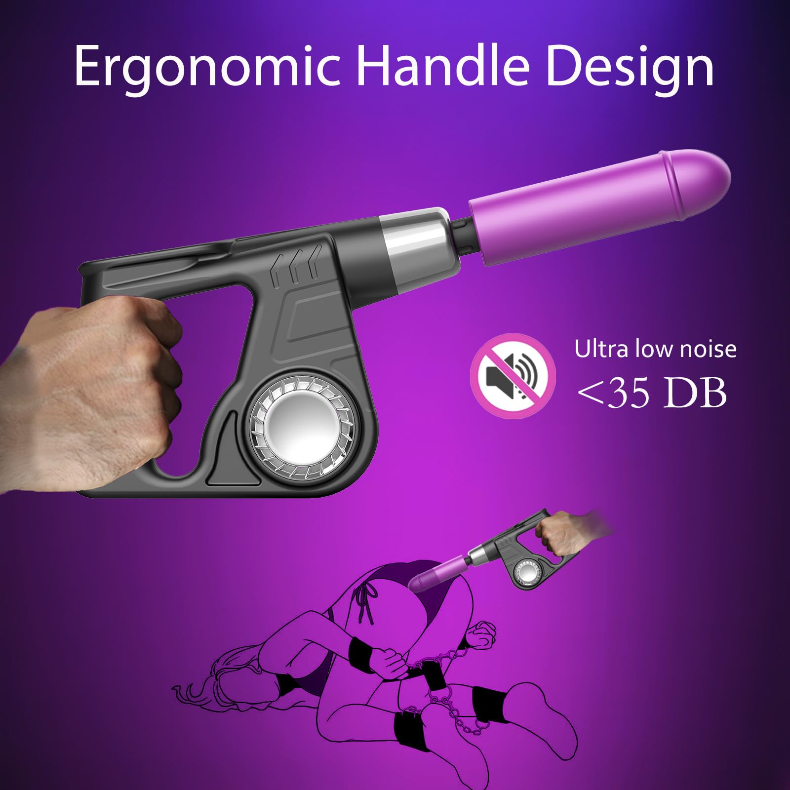Handheld Sex Machine for Women Quiet, Sex Toys Machine Rechargeable, Powerful Thrusting Vibrator Portable G Spot Dildo Machine for Couples, Dildo Thrusting Anal Vibrator with Strong Modes for Woman