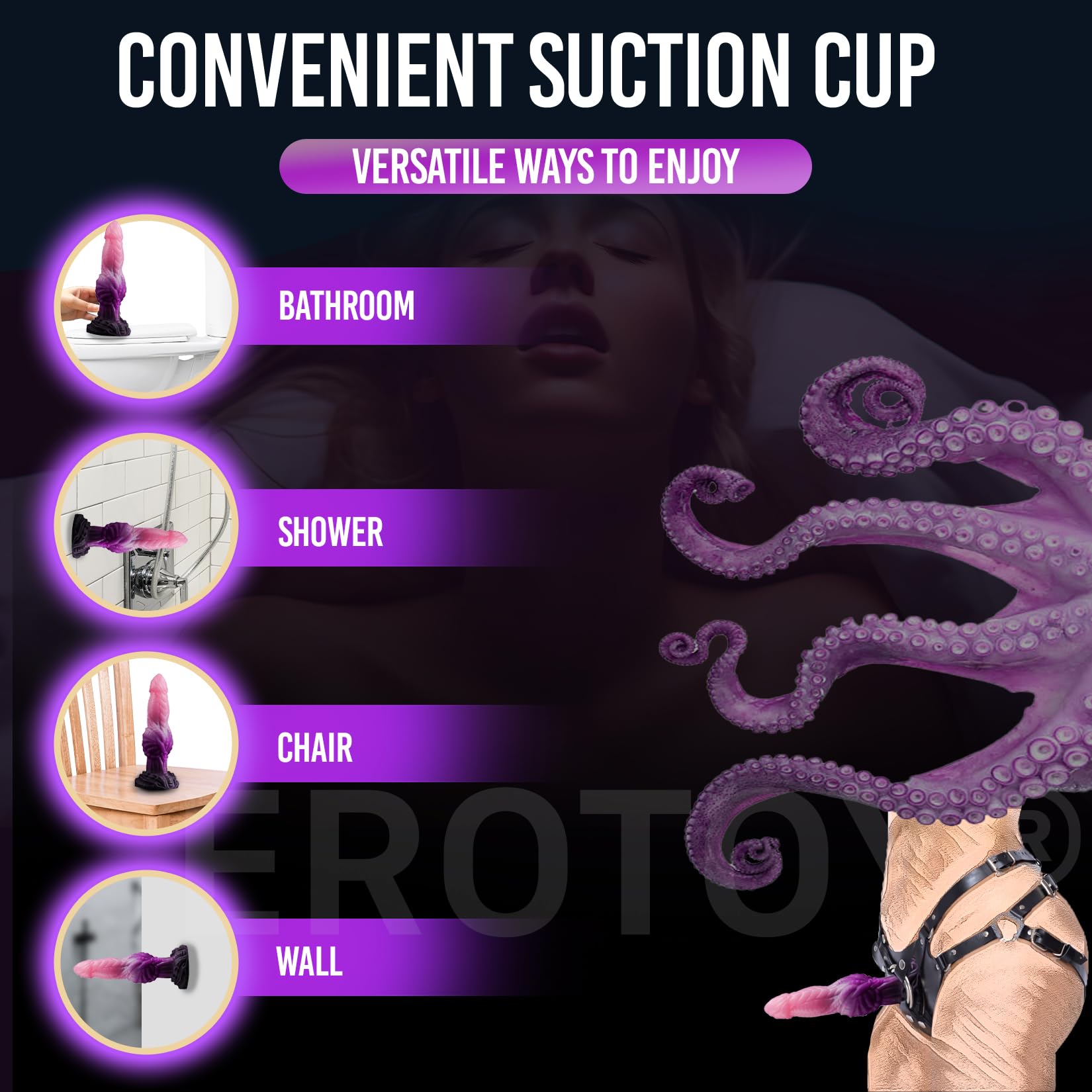 Fantasy Monster Dildo with Balls U & G-spot Dragon Dildo with Suction Cup, Long Anal Plug Adult Sex Toys & Games for Women Men Couples