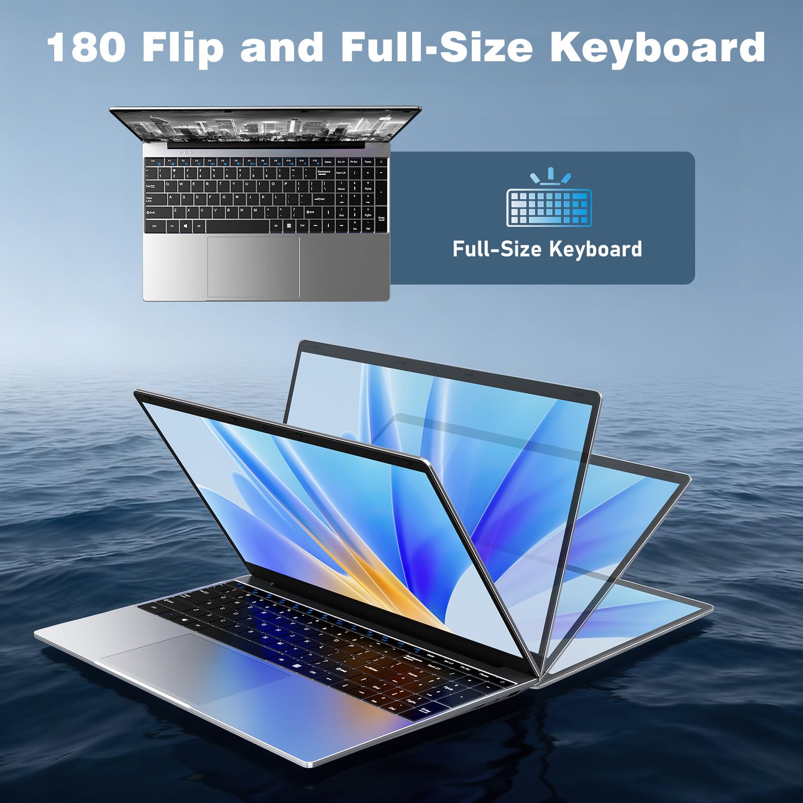 NAIKLULU Laptop Computer, Win 11 Pro Lap Top 2026 New, 15.6 Inch Laptop PC, 4425Y Processor
